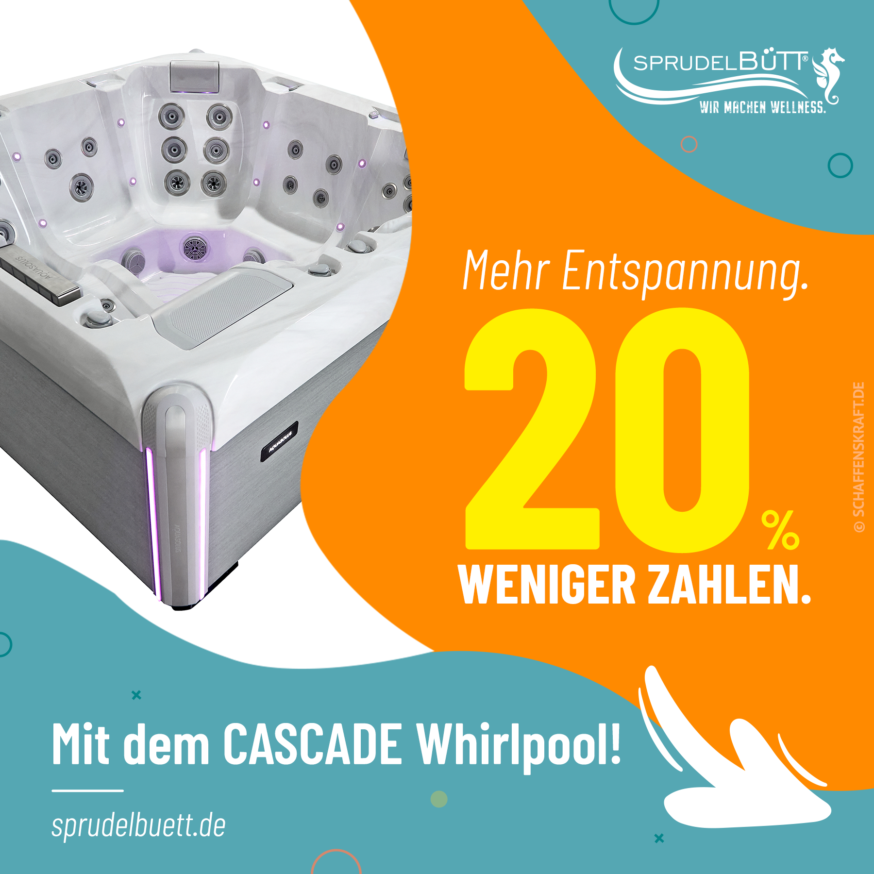 SPRUDELBÜTT- Whirlpools Facebook ad: Jetzt 3.790 € sparen & CASCADE Whirlpool kaufen!