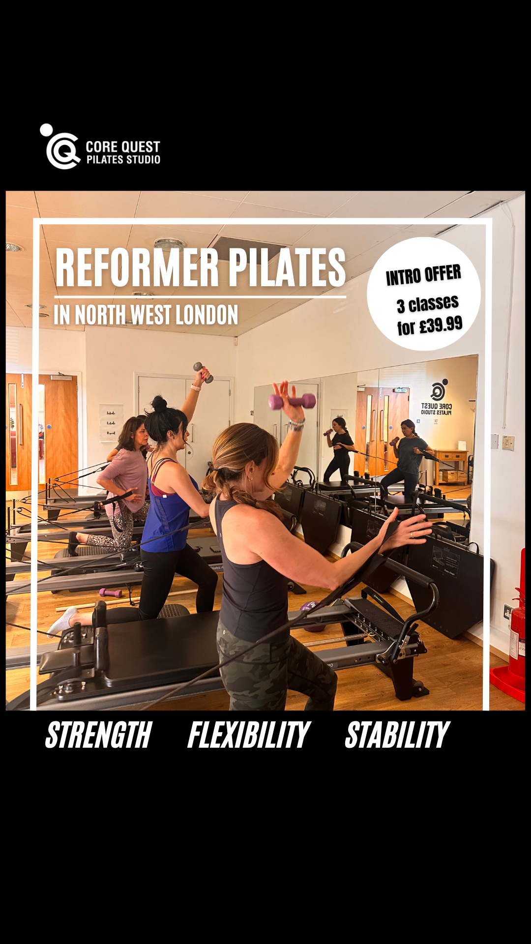 CoreQuest Pilates Studio Facebook ad