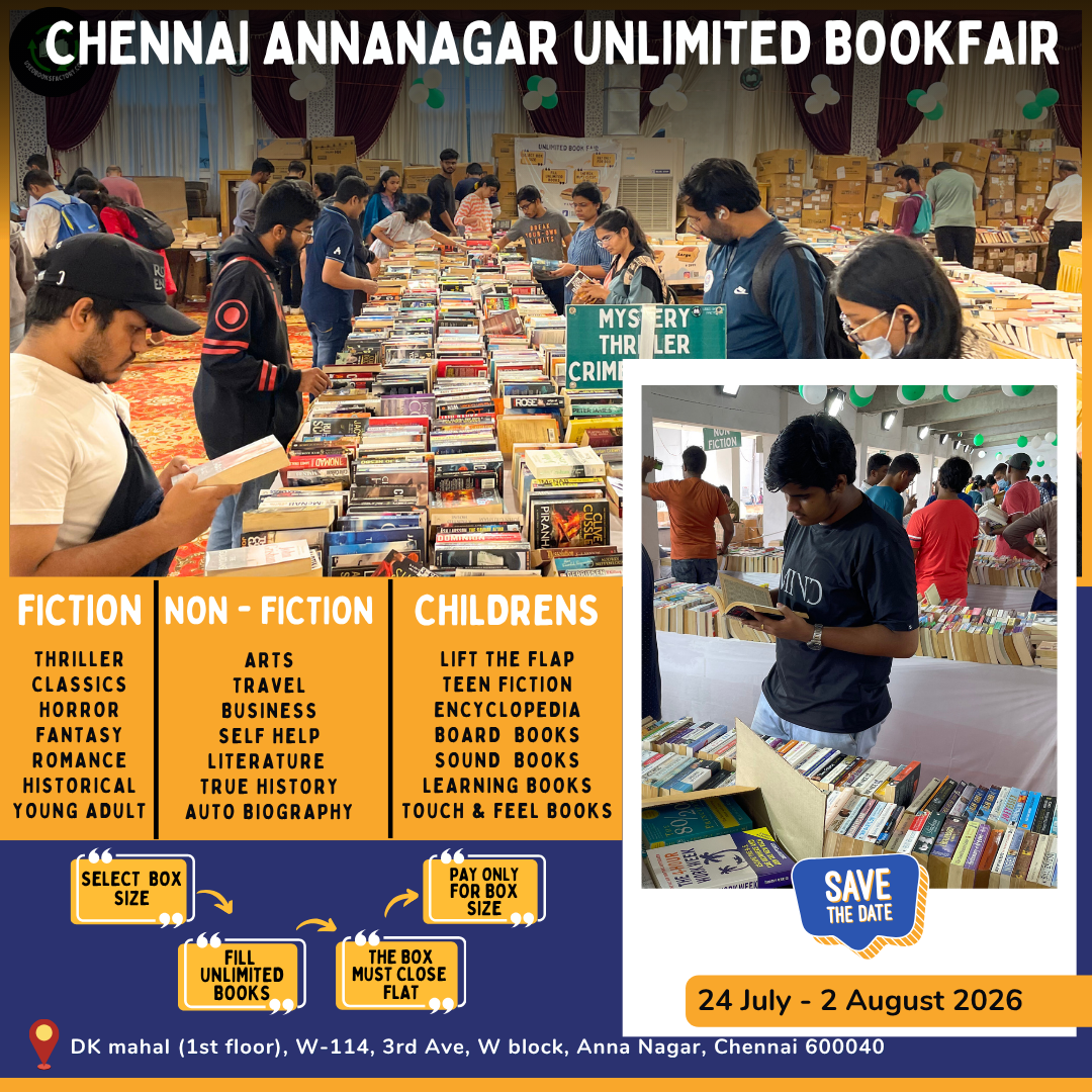 Usedbooksfactory.com Facebook ad: Chennai AnnaNagar Unlimited Bookfair