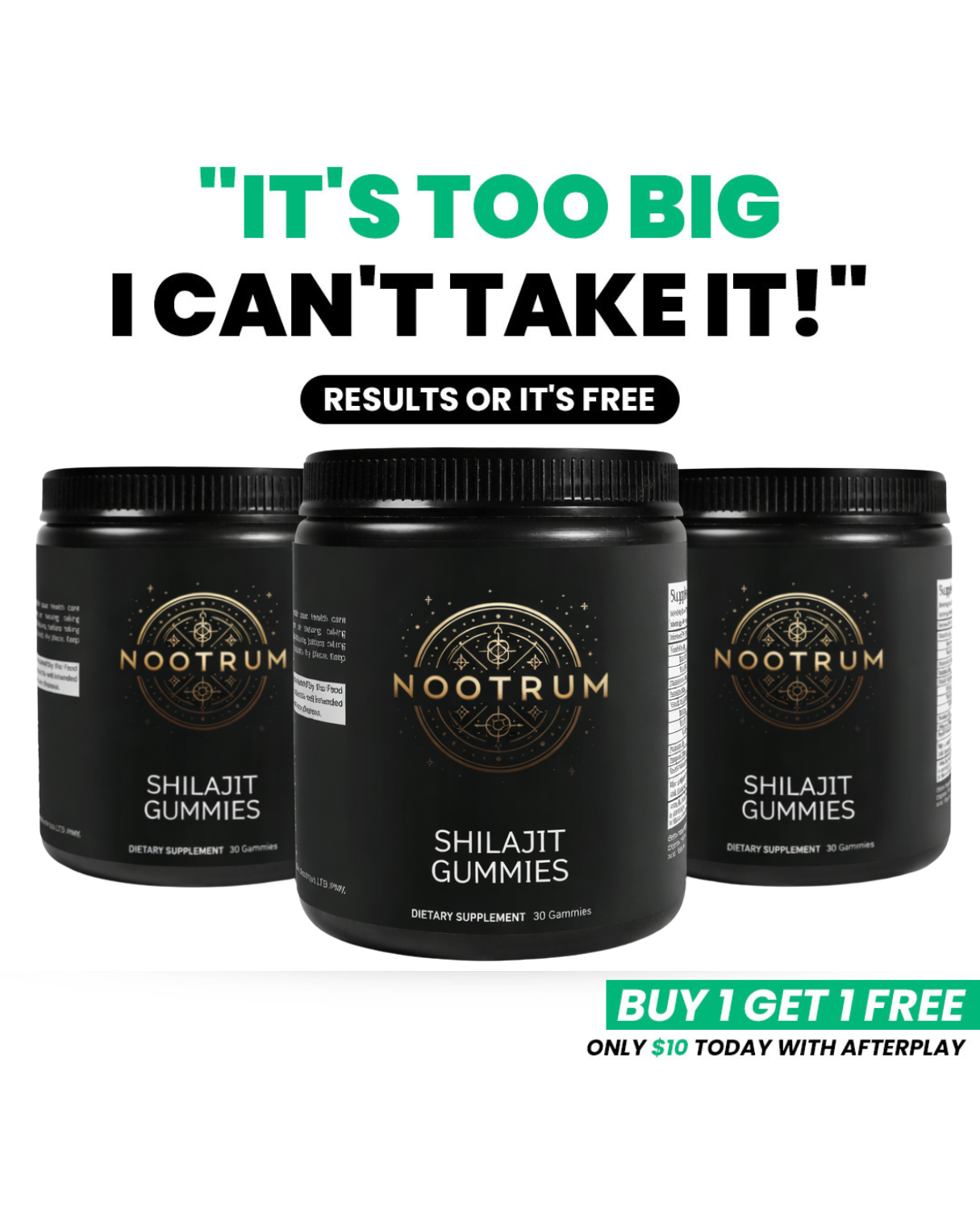 Nootrum Supplements Facebook ad: BUY 1 GET 1 FREE - ENDS MIDNIGHT