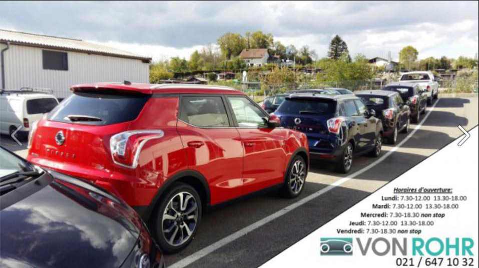 Garage Von Rohr - SsangYong Facebook ad: Agent principal SsangYong et Hyundai, sortie Lausanne…
