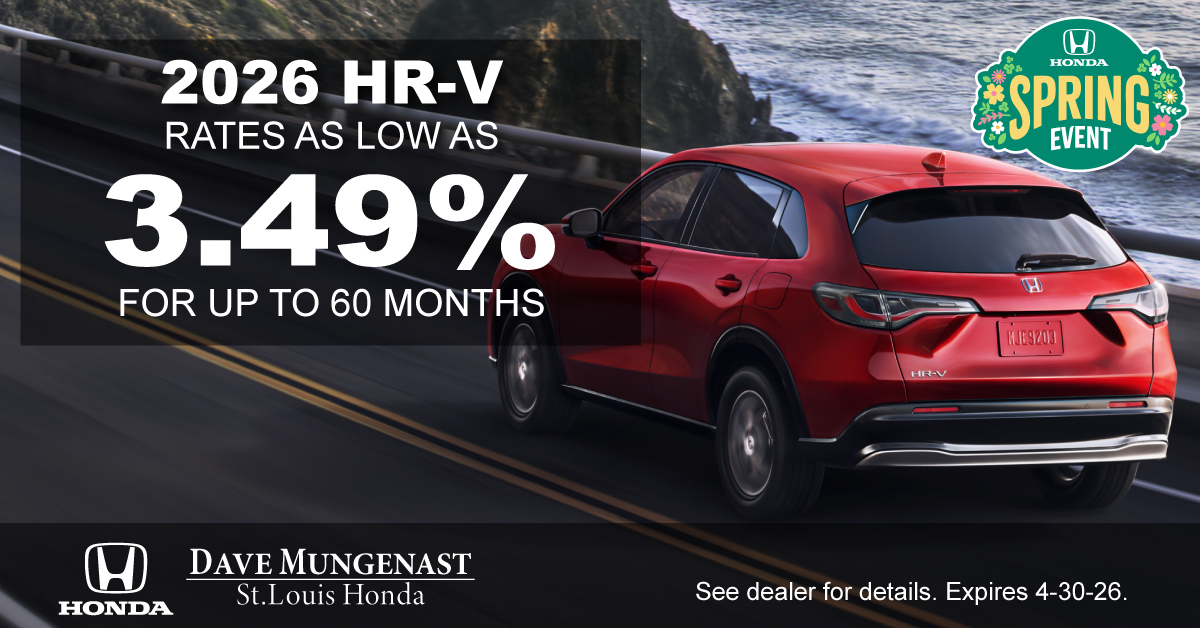 Dave Mungenast St. Louis Honda Facebook ad: HRVs in stock NOW!