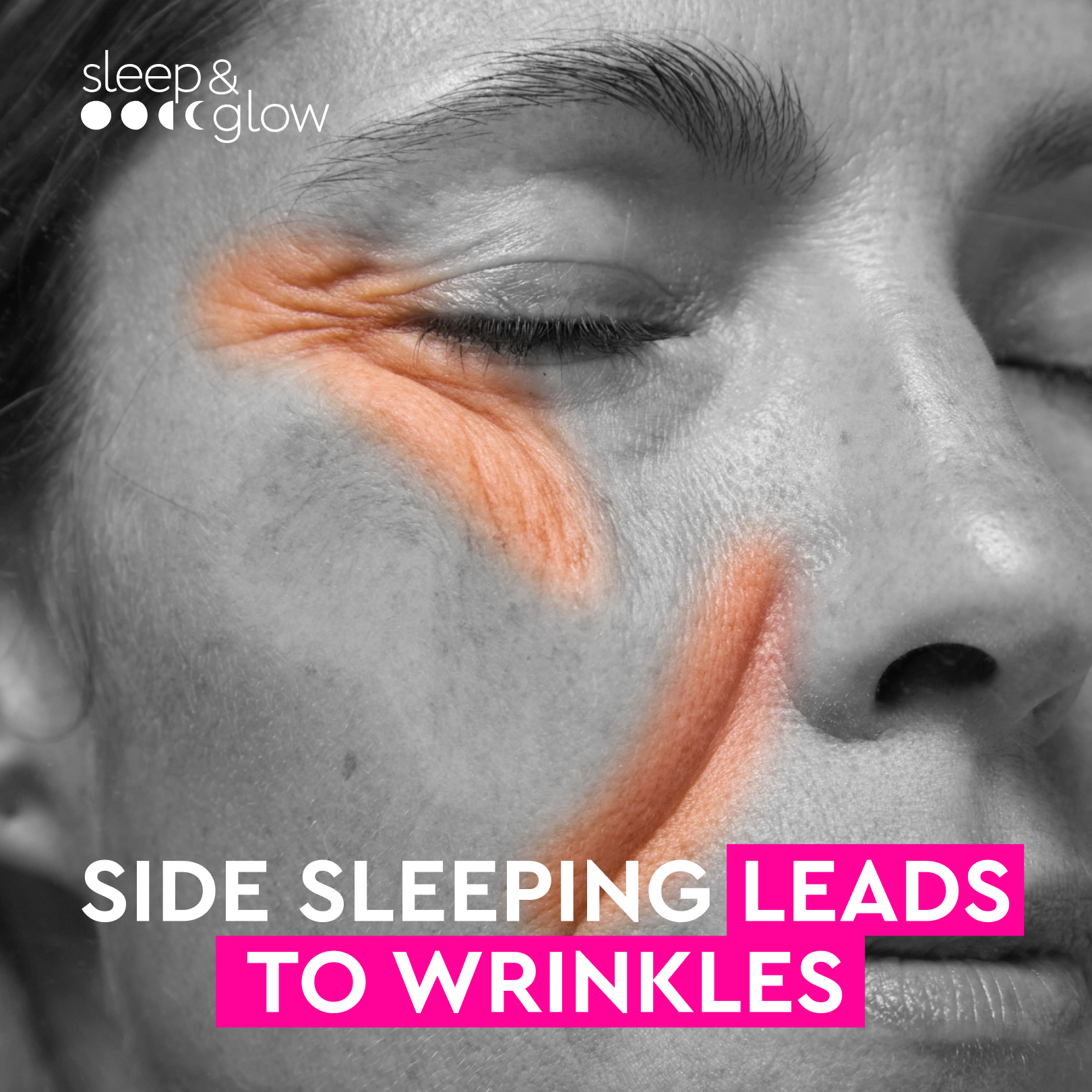 Sleep&Glow Facebook ad: Stop smashing your face every night!