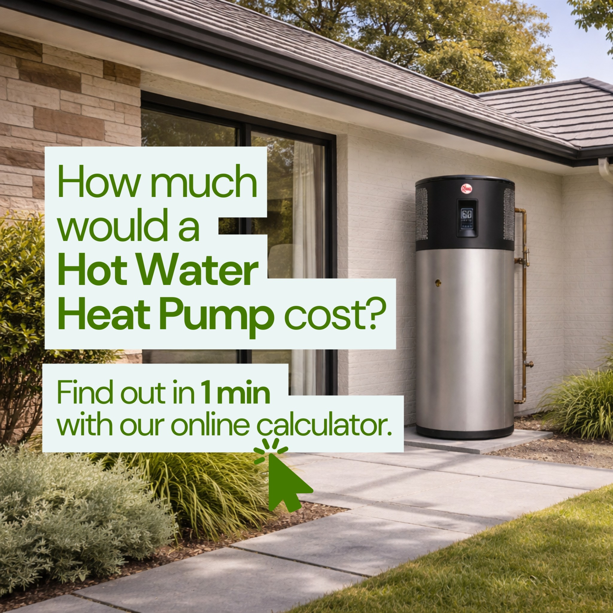 Butterfield Hot Water Facebook ad: Instant Price Calculator for Hot Water Heat Pump Install
