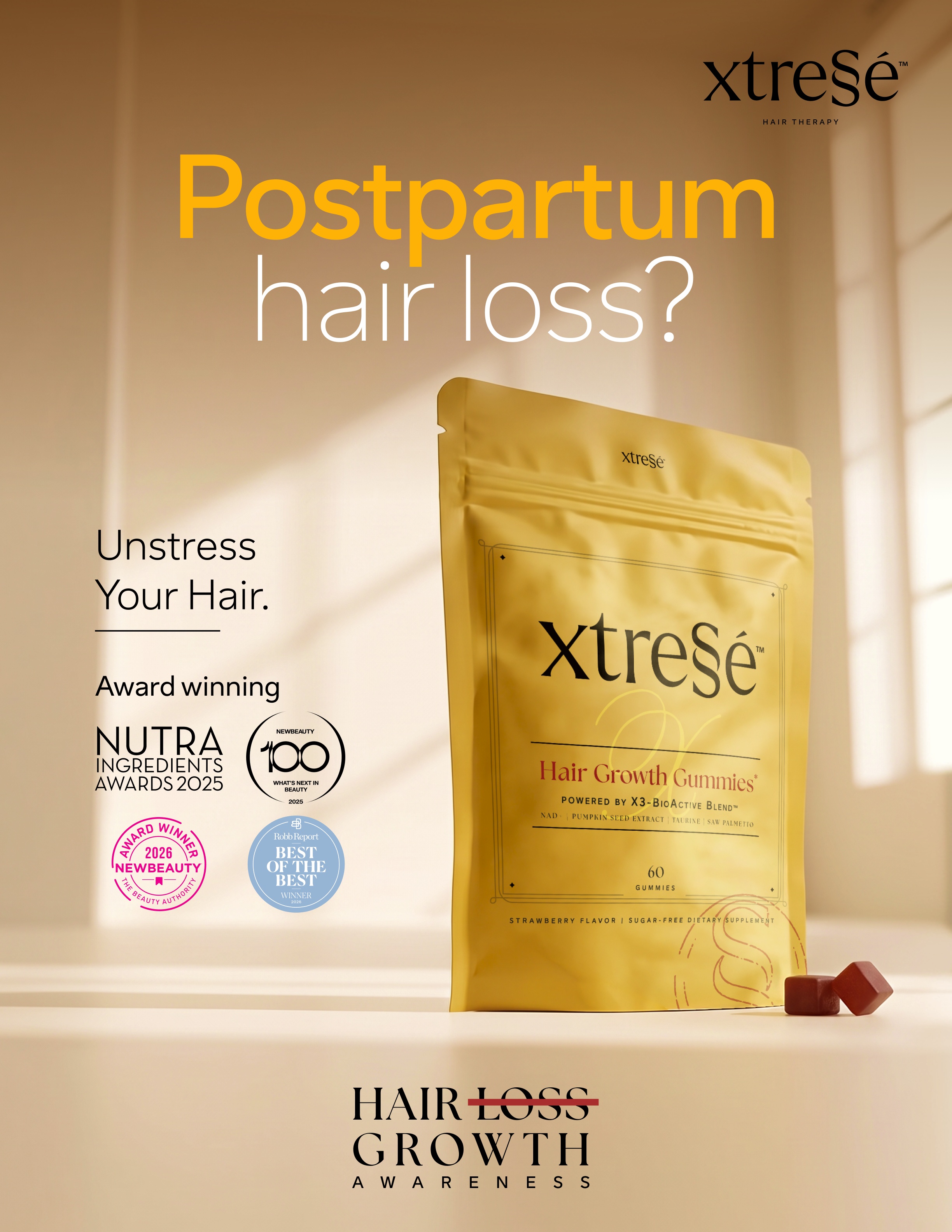 la suite skincare Facebook ad: New mom, thinning hair?