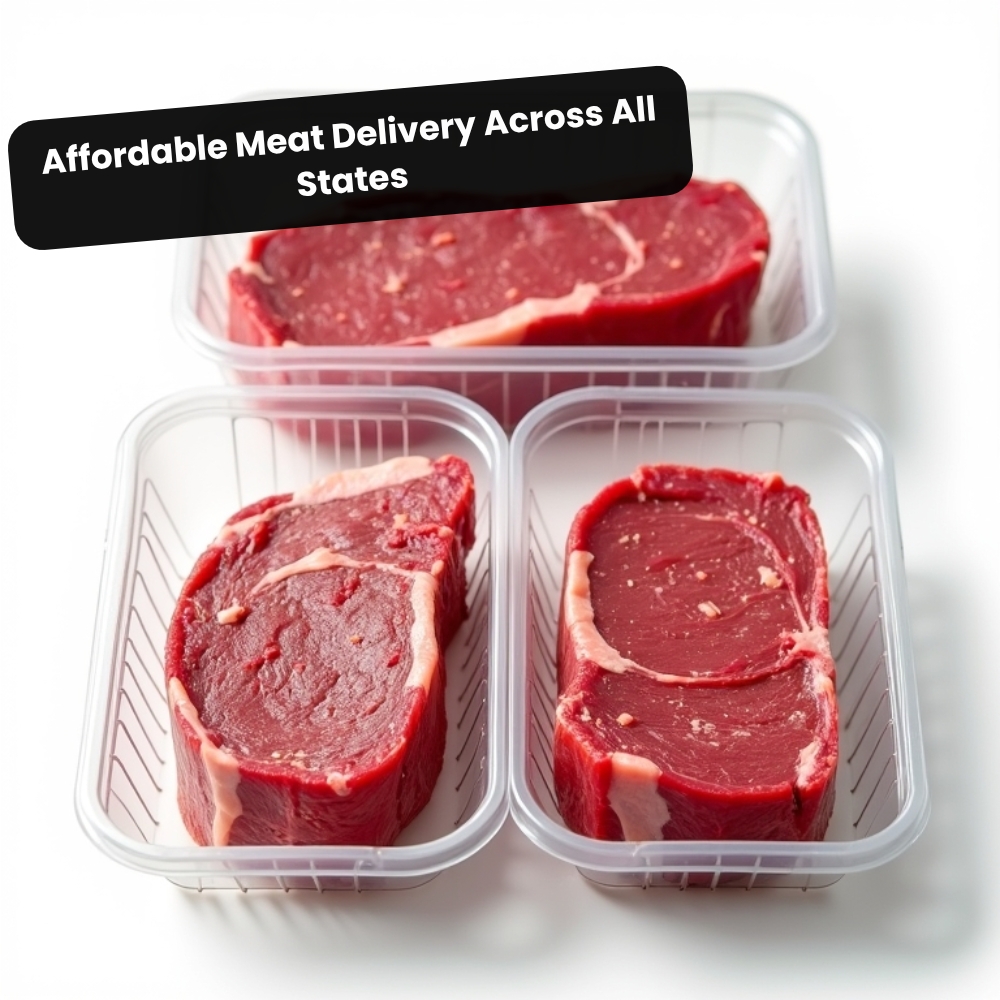 SmartSearches Express Facebook ad: Affordable Meat Delivery Across All States.