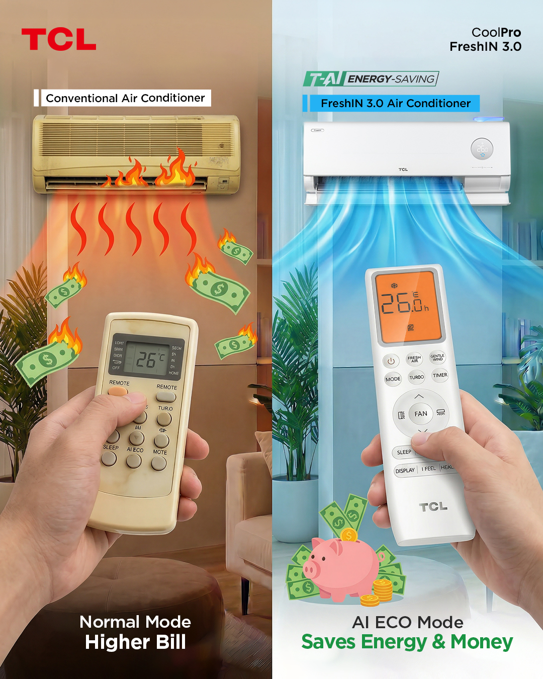TCL Electronics Facebook ad: Switch to the TCL FreshIN 3.0 Air Conditioner…