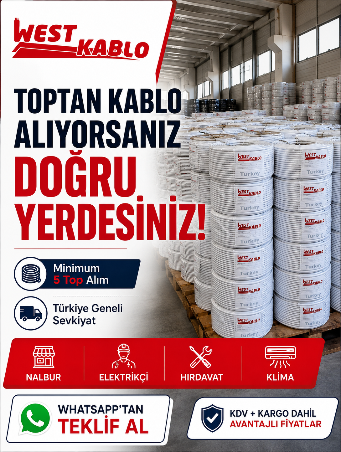 West kablo Facebook ad: Toptan Kabloda Güvenilir Çözüm