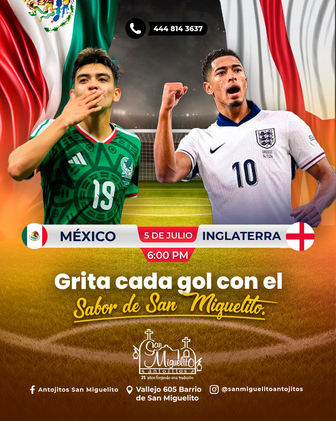 Antojitos San Miguelito Facebook ad: ¡Este domingo la cita es con México!