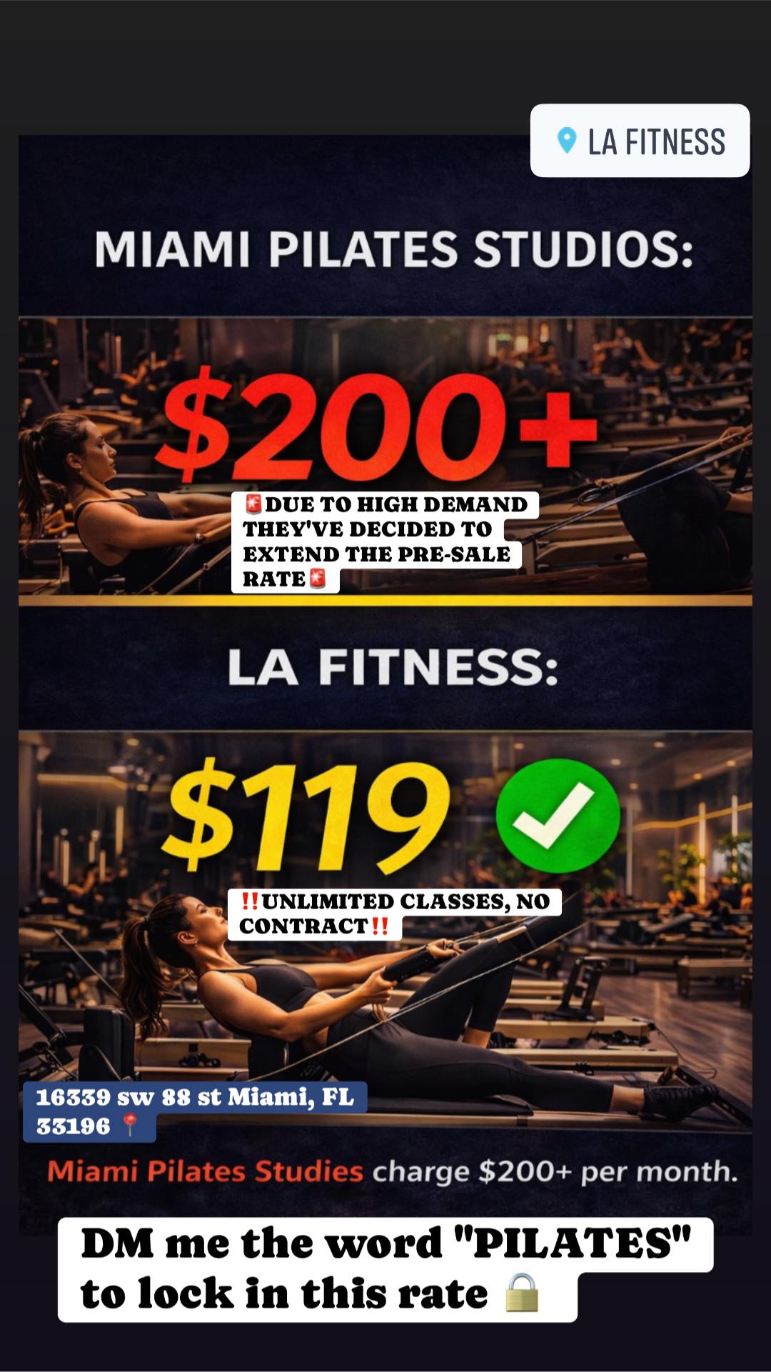 LAFitnessMiami Facebook ad