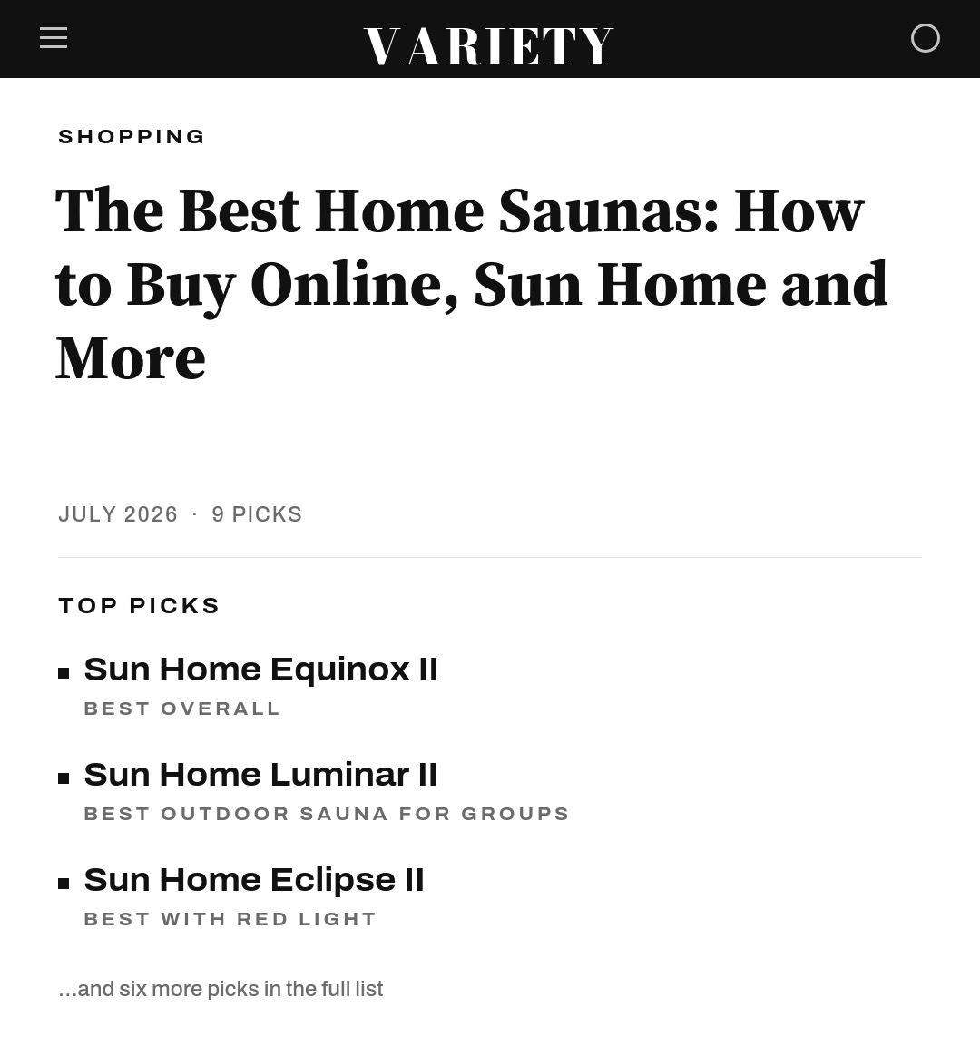 Sun Home Saunas Facebook ad