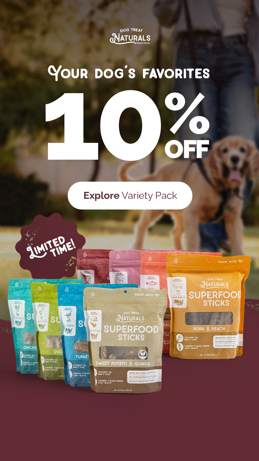 Dog Treat Naturals Facebook ad from Jun 9, 2026