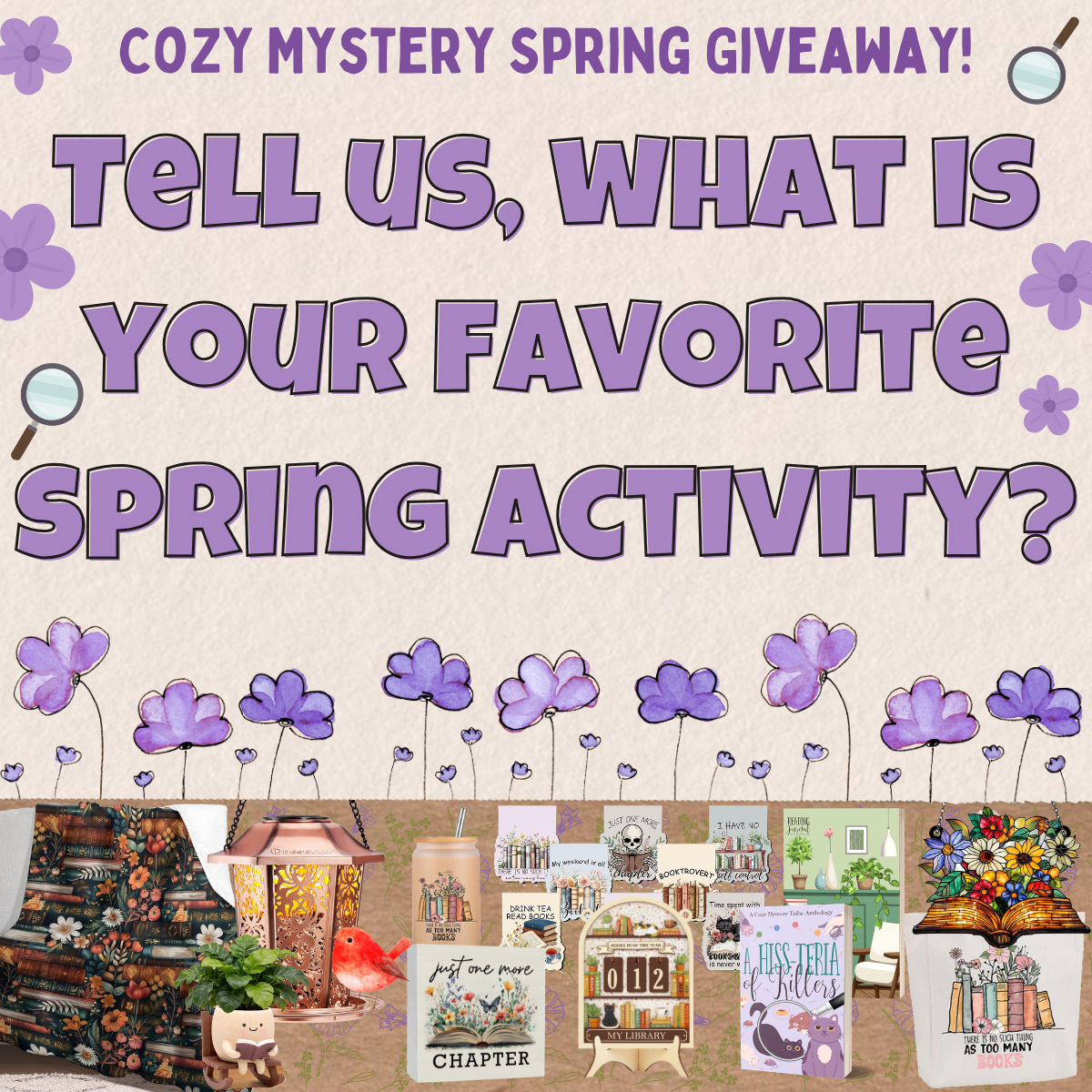 Cozy Mystery Tribe Facebook ad: Cozy Mystery Imagination Bloom Giveaway