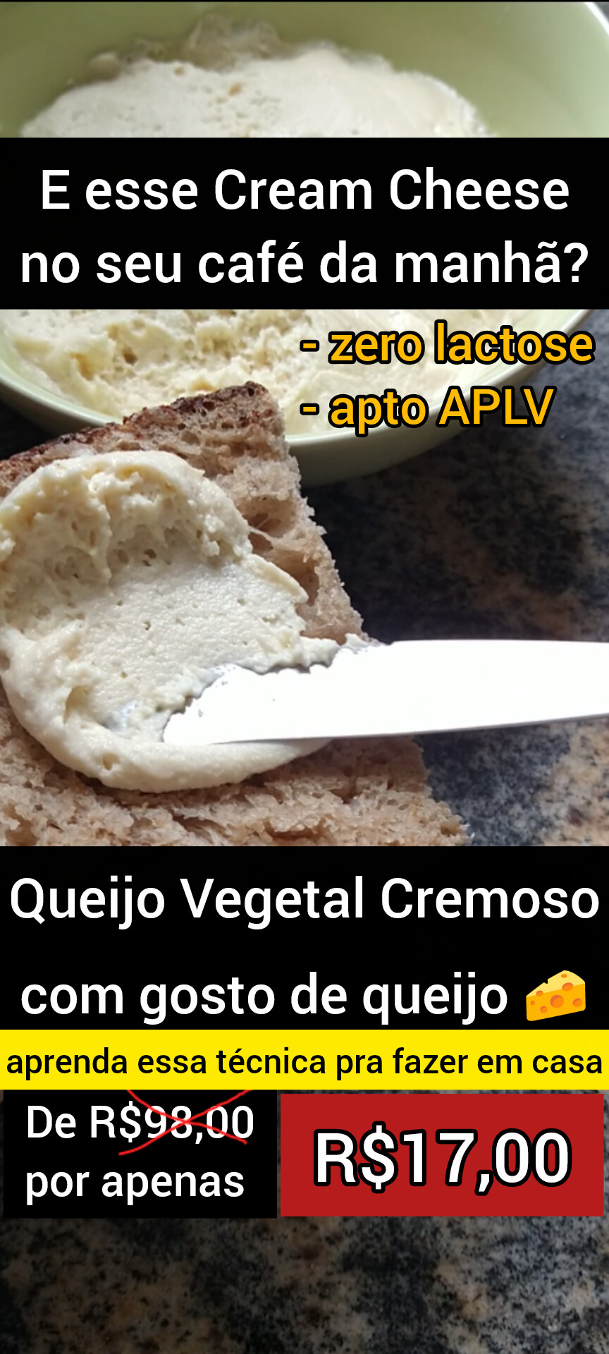Vegan Cheese Lover Facebook ad: Queijo Vegetal Cremoso - sua solução