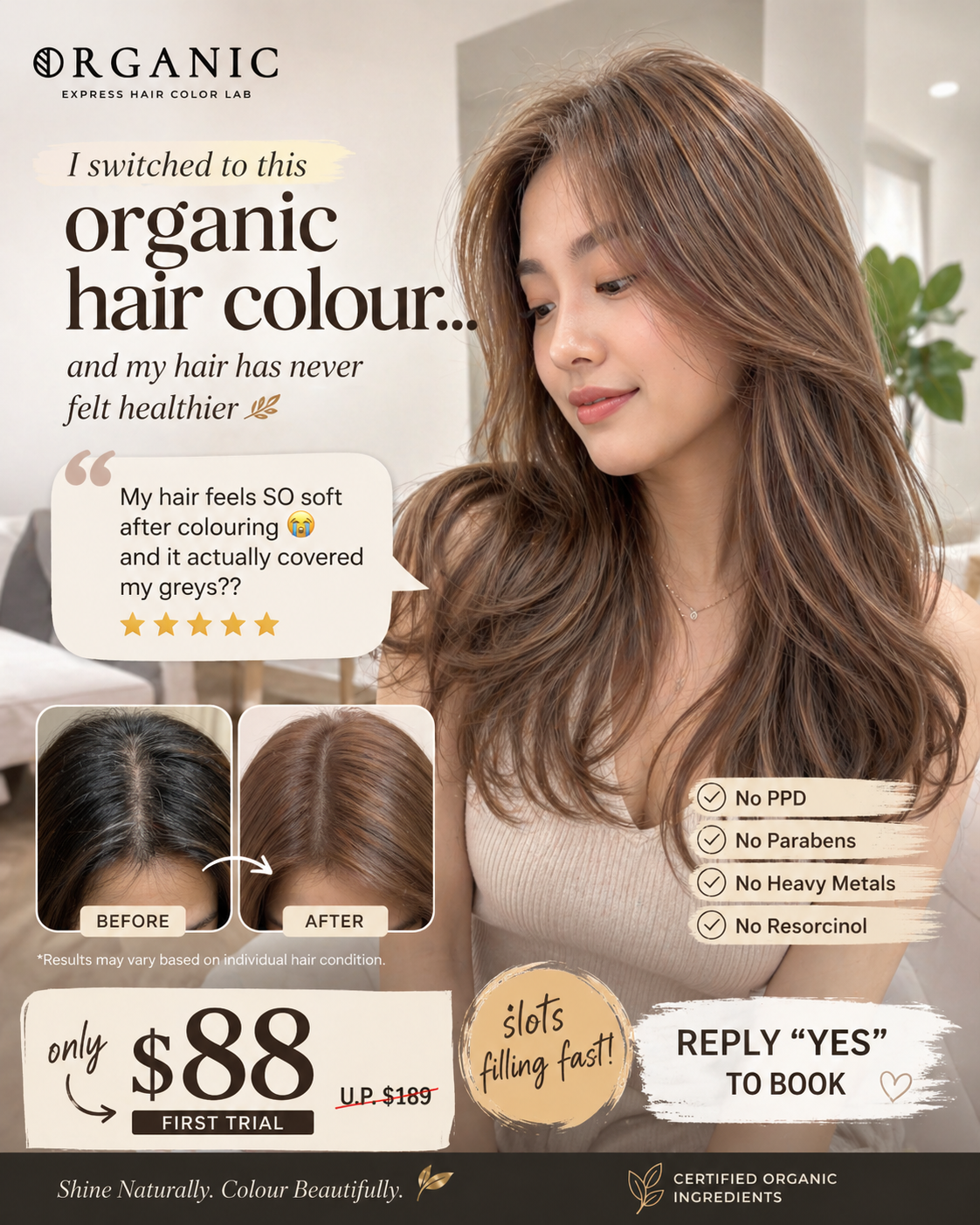 Organic Express Hair Color Lab Facebook ad