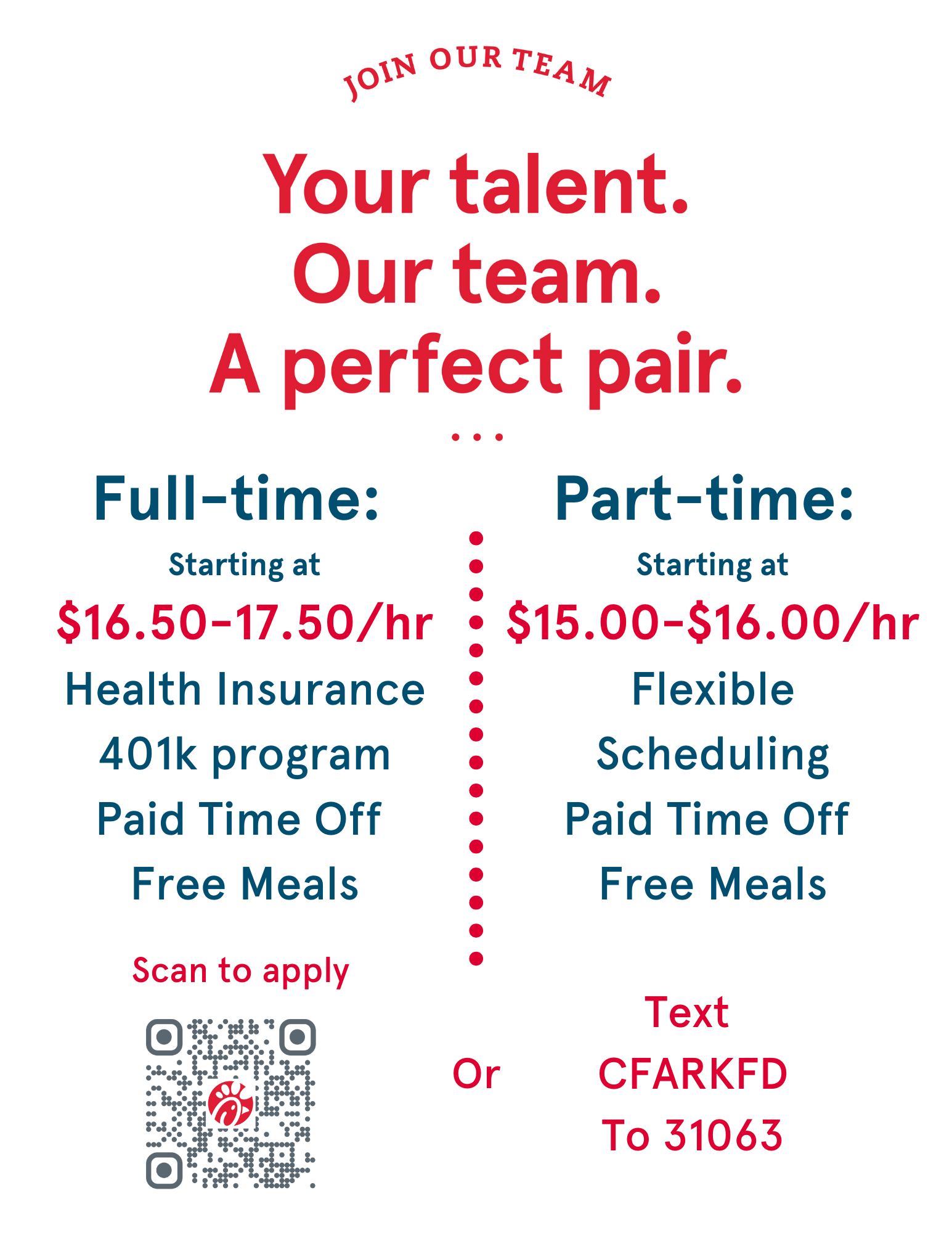 Chick-fil-A Rockford Facebook ad: Chick-fil-A Rockford is hiring!