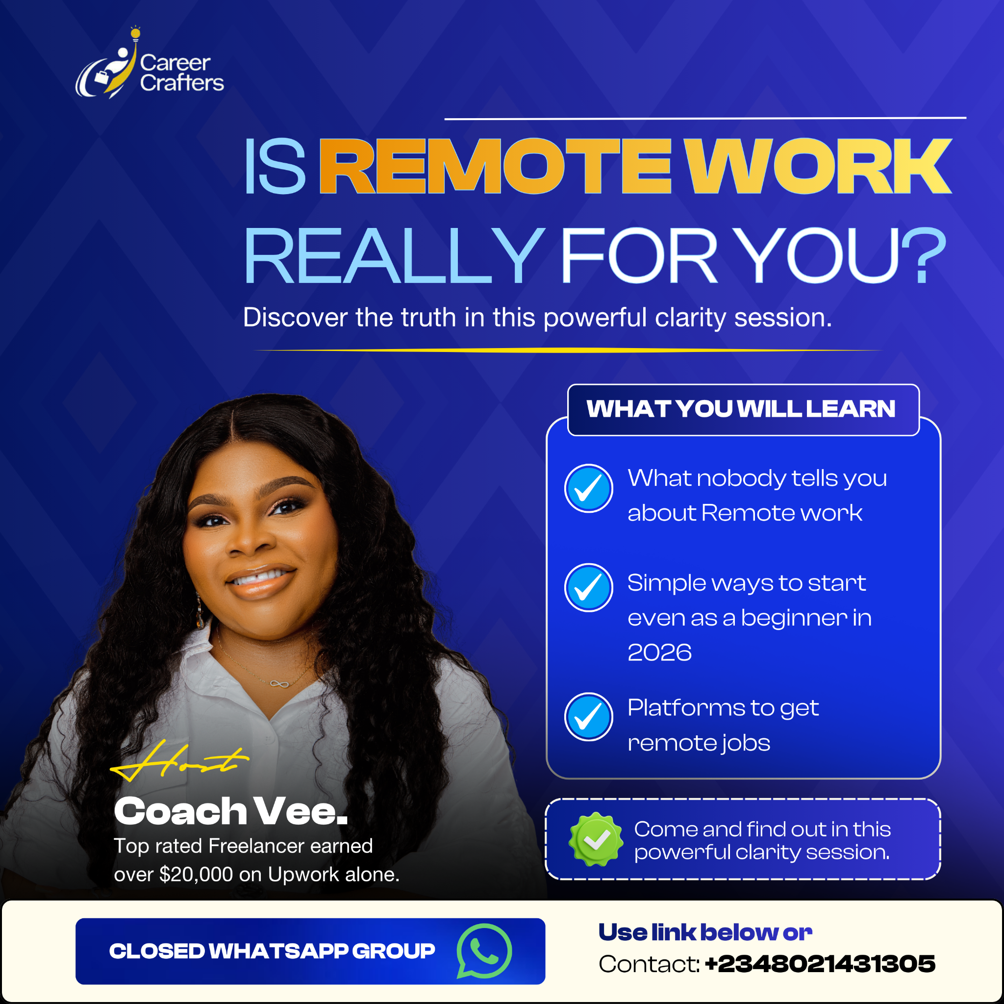 Career Crafters Academy Facebook ad