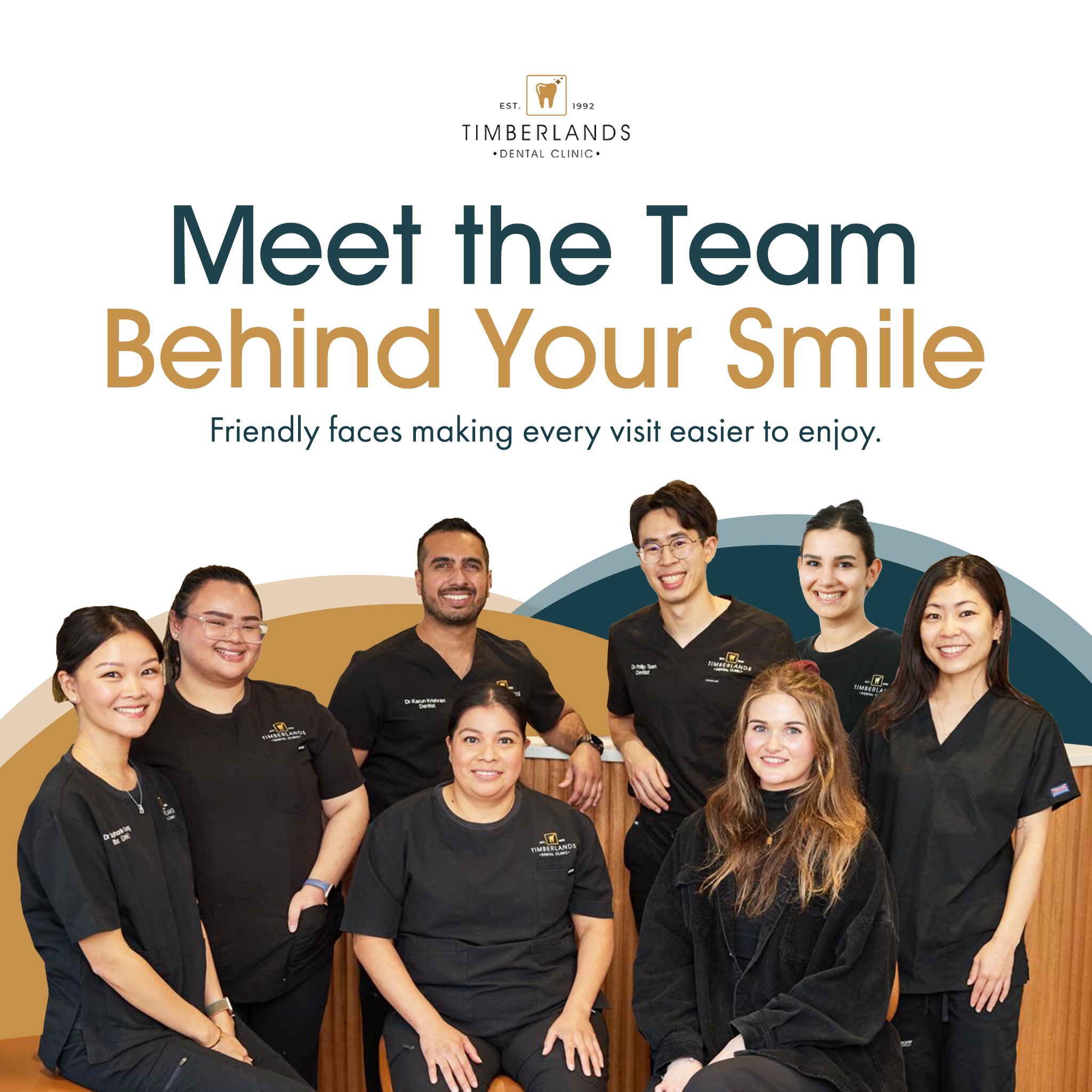 Timberlands Dental Clinic Facebook ad: Ever wondered who’s behind the smile that greets…