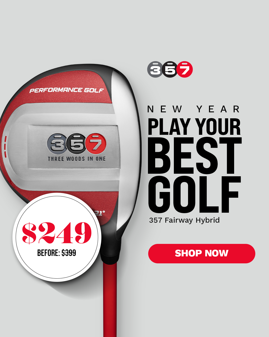 Performance Golf Facebook ad