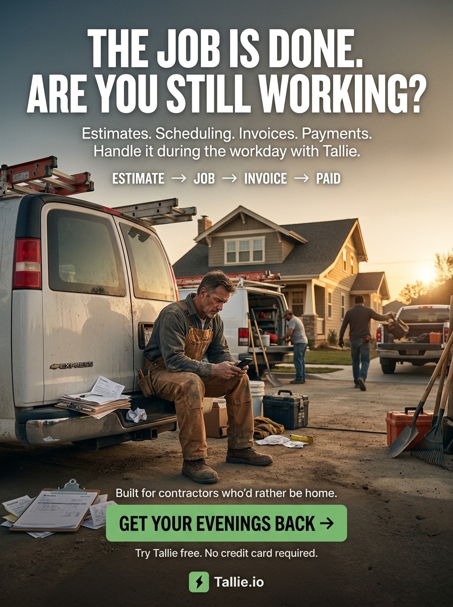 Tallie.io Facebook ad: Tallie for Service Pros | AI Service Business Software