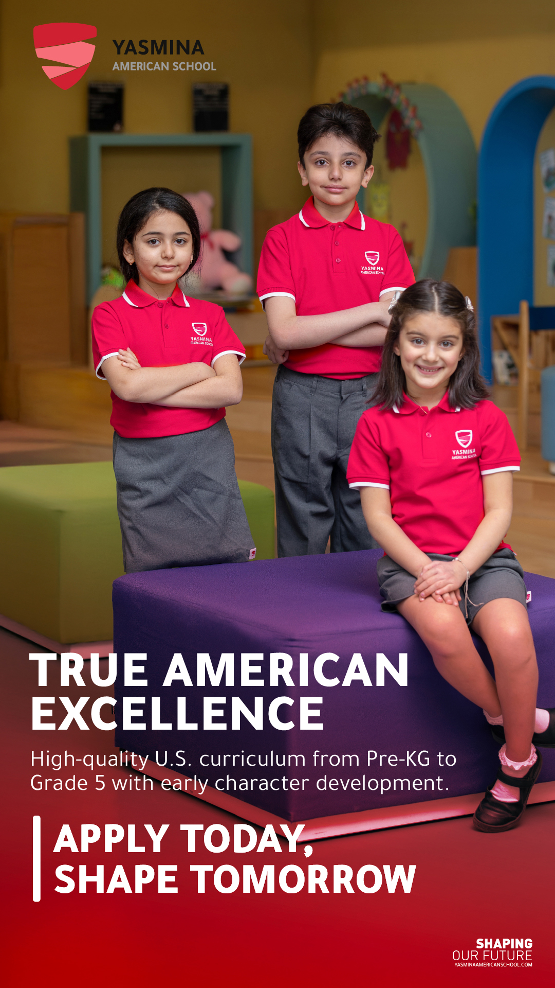 Yasmina American School Facebook ad from Dec 9, 2025