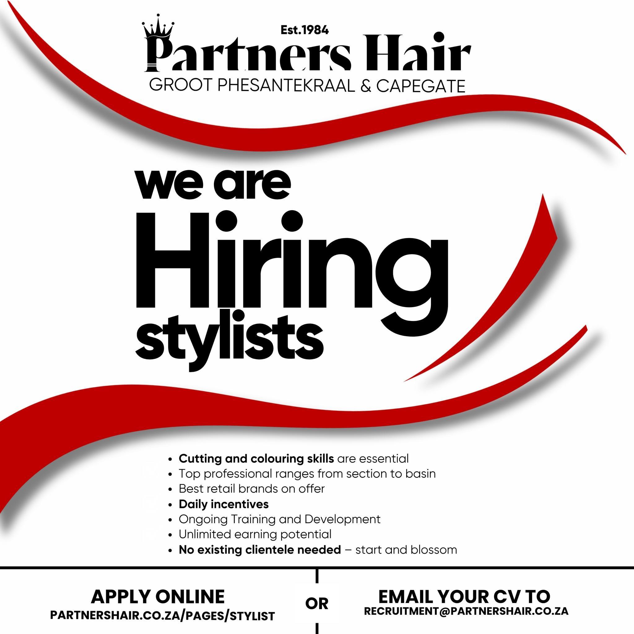 Partners Hair Salons / Online Facebook ad: Full Time Hairstylist Partners Hair Unisex - Cape Gate &…