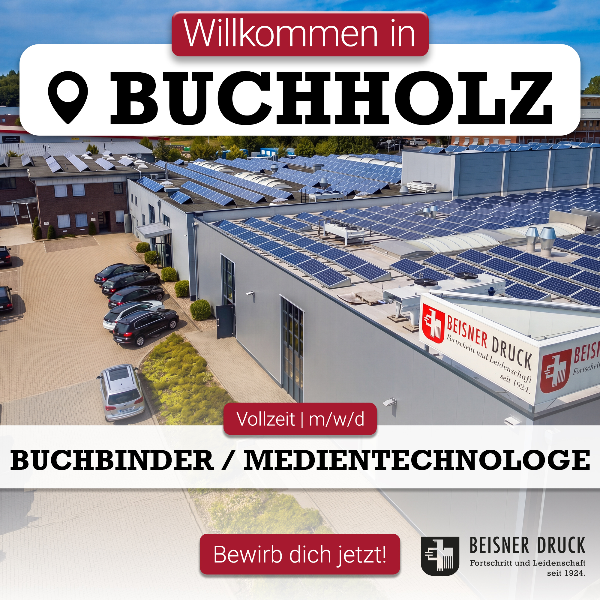 BEISNER DRUCK Facebook ad: Buchbinder / Medientechnologe gesucht! (m/w/d)