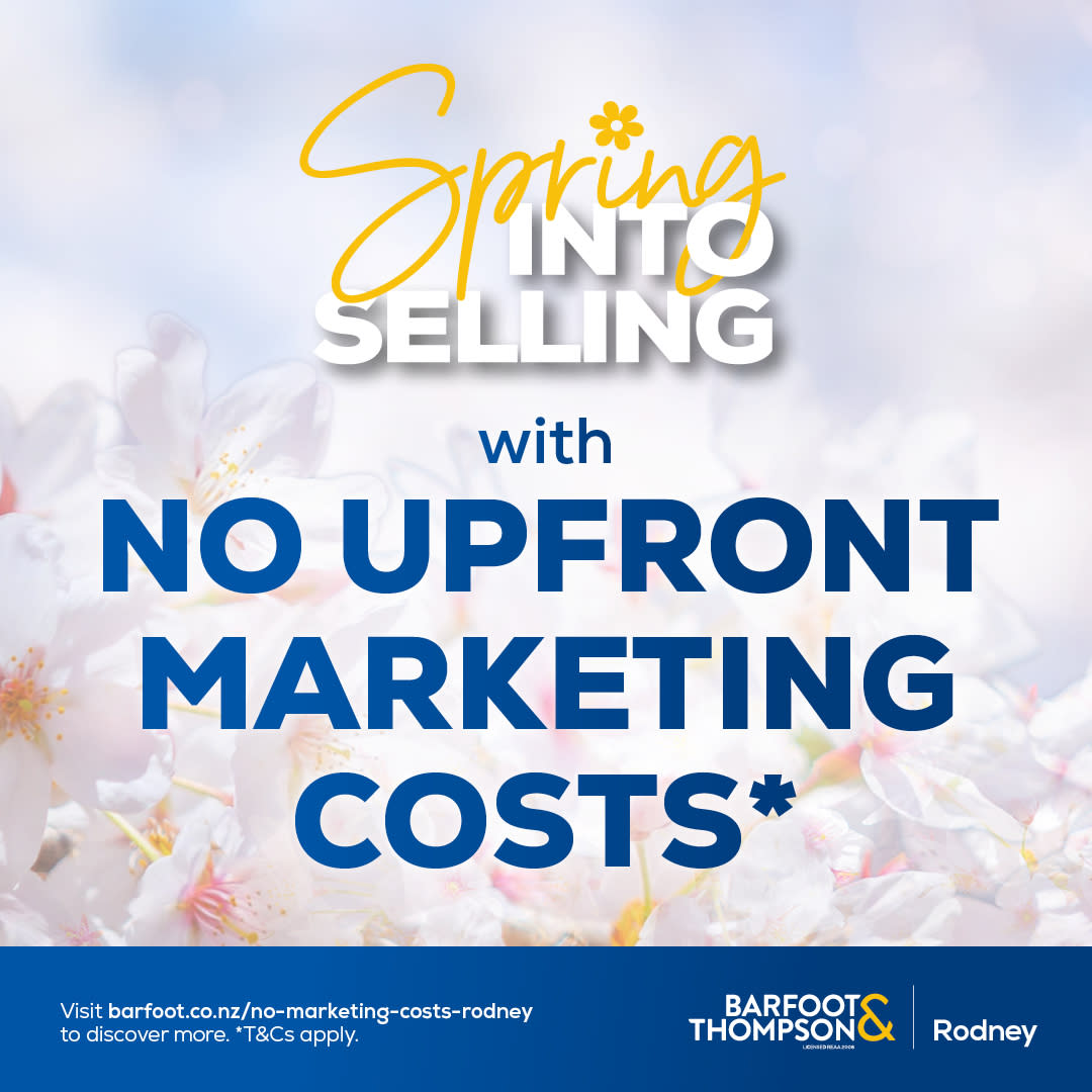Barfoot & Thompson Whangaparaoa Facebook ad: Having thoughts of selling? Spring has a habit of bringing…