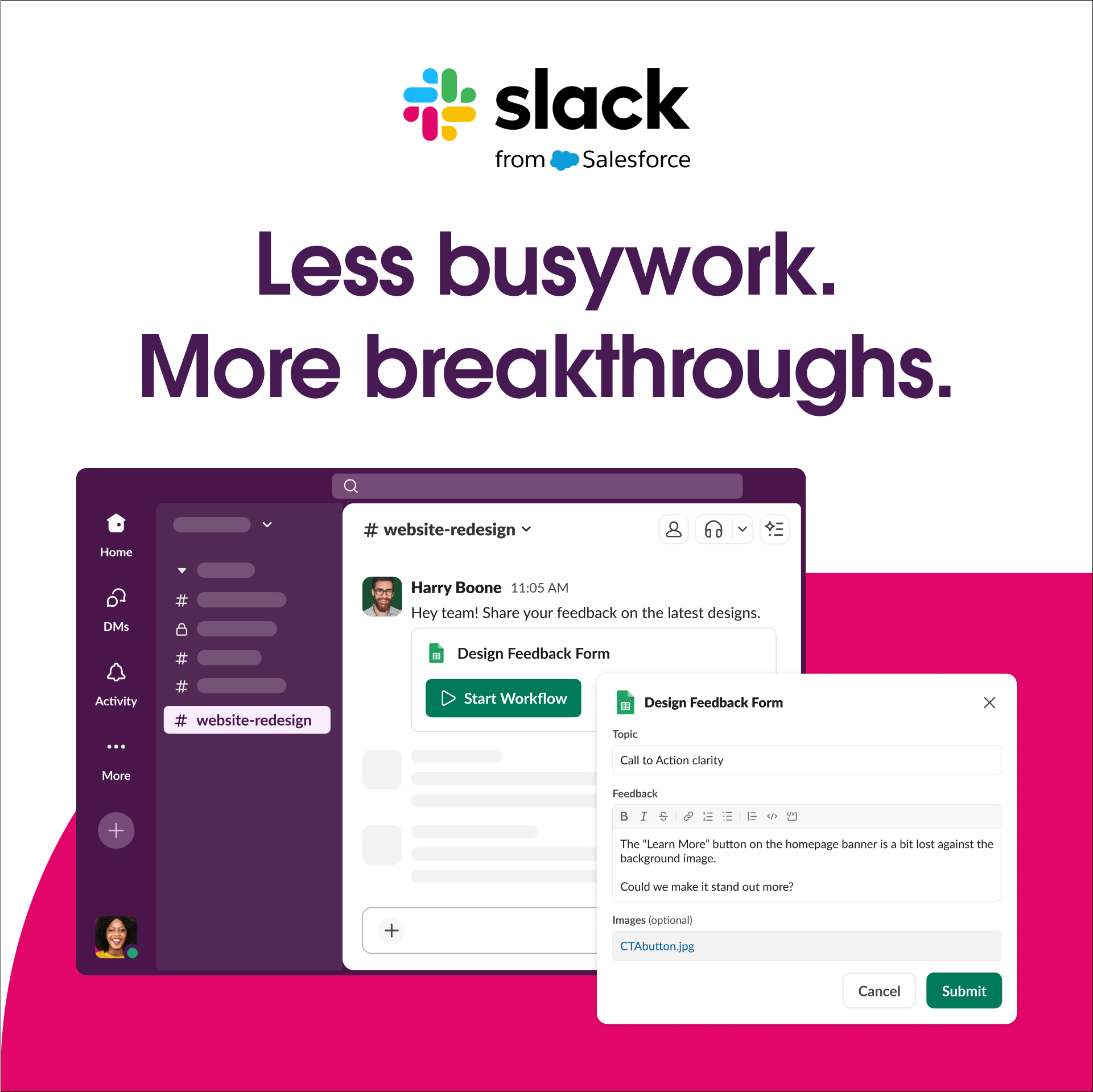 Slack Facebook ad
