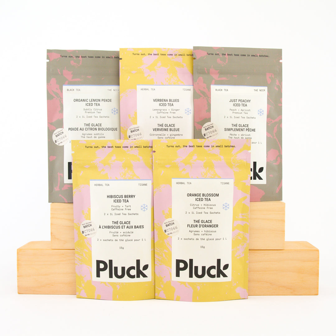 Pluck Tea Facebook ad: NEW Fruit Iced Tea Sample Bundle.