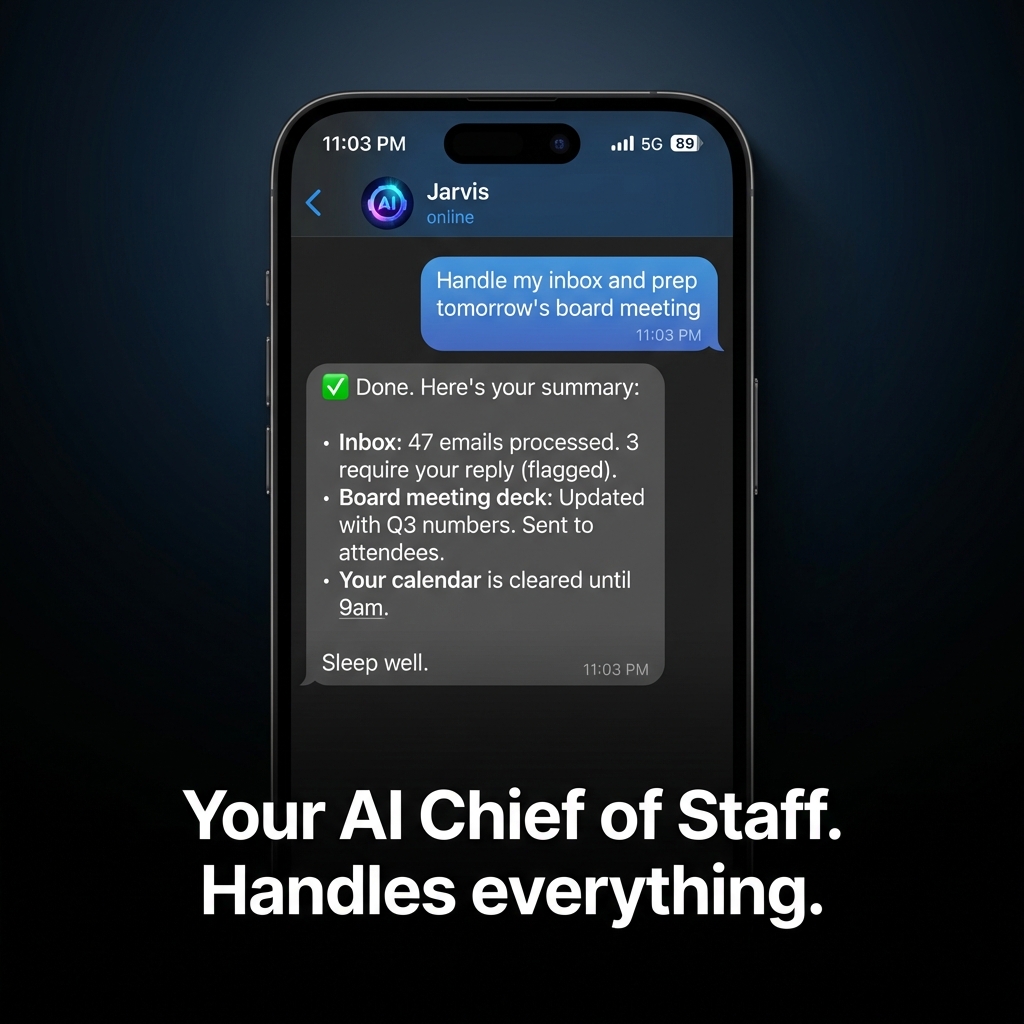 Hire Jarvis Facebook ad: What If Your Biggest Problem Was Solved By Morning?