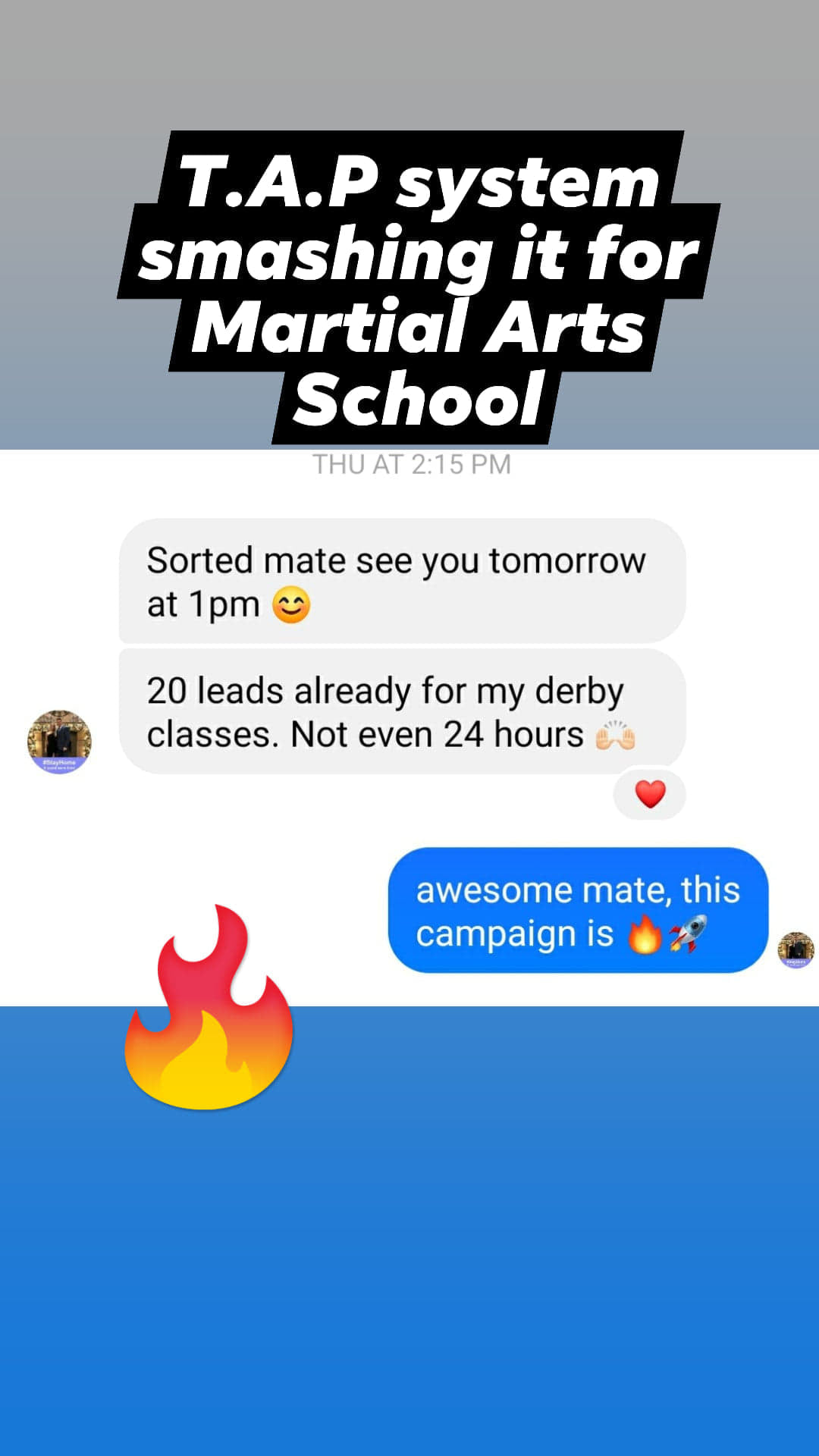 Swapnil Garg - Martial Arts School Growth Facebook ad: 20 leads. Not even 24 hours.