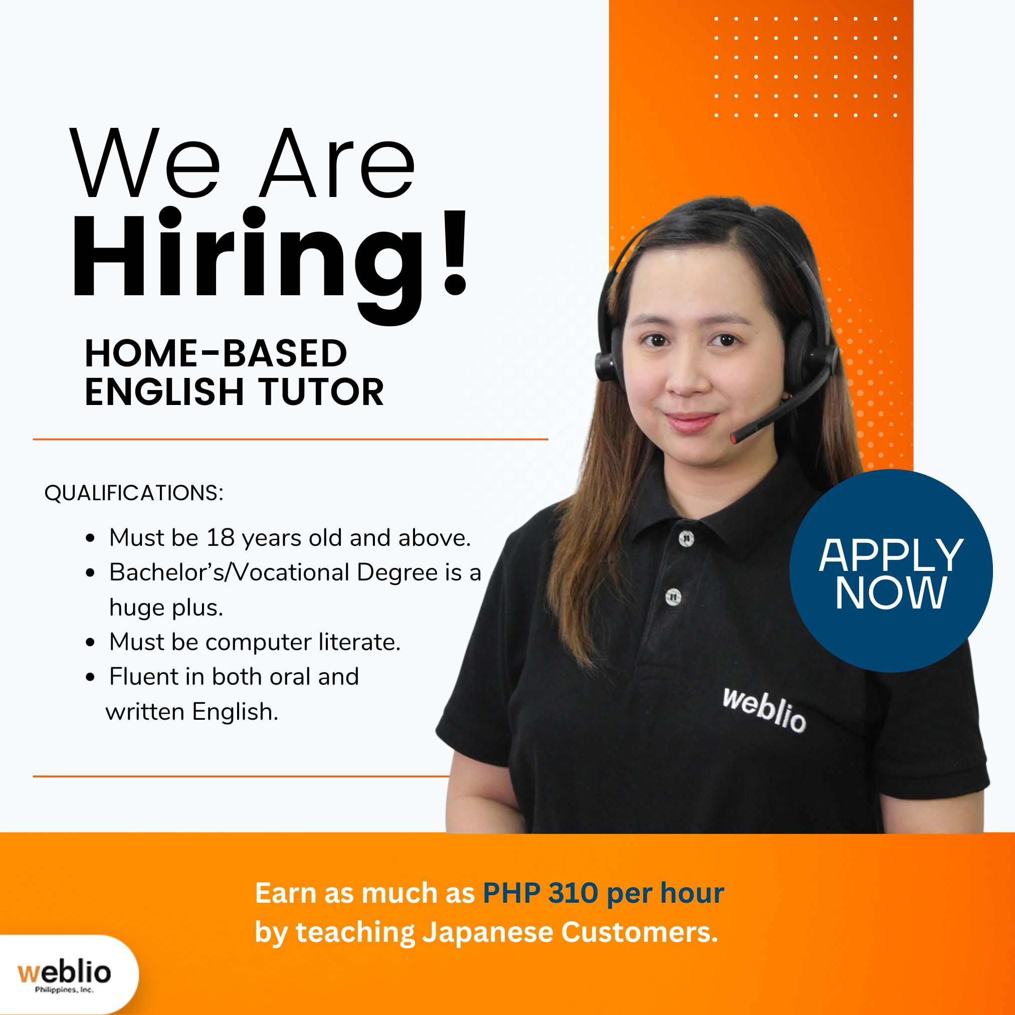 Weblio Philippines Inc Facebook ad: Join Weblio Today!