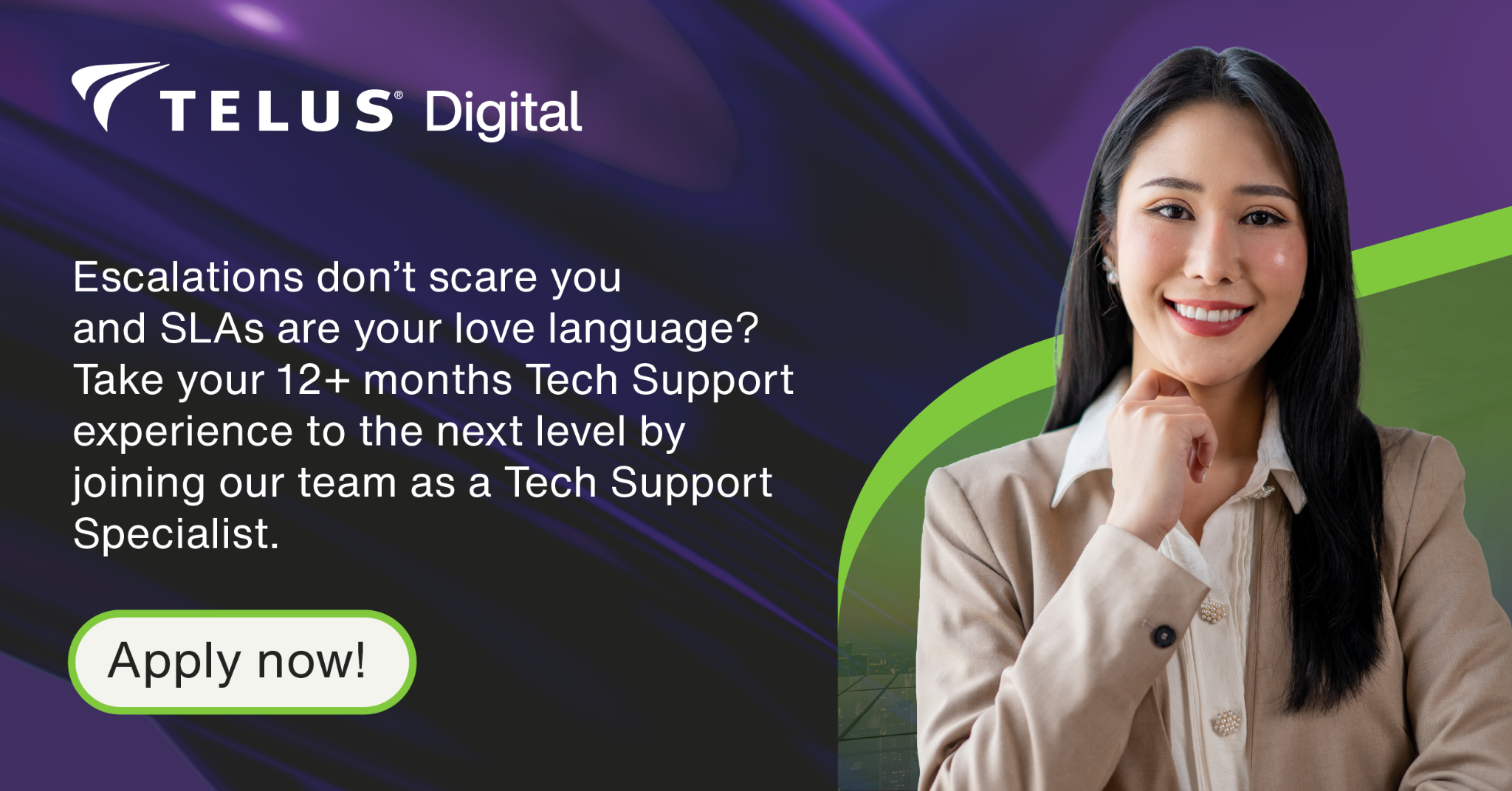 TELUS Digital Facebook ad from Feb 18, 2026