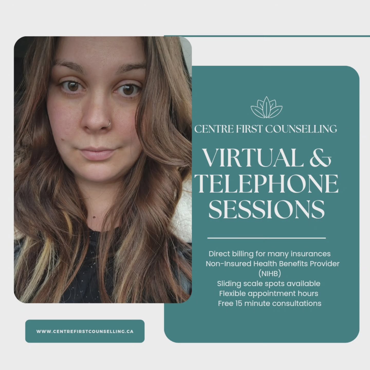 centrefirstcounselling Facebook ad: Accepting clients for virtual and telephone sessions!