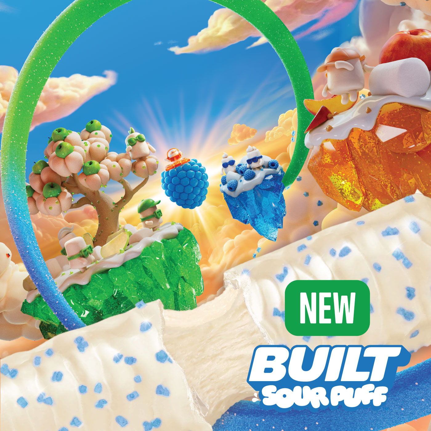 BUILT Facebook ad: Tastes like sour candy Hits like protein