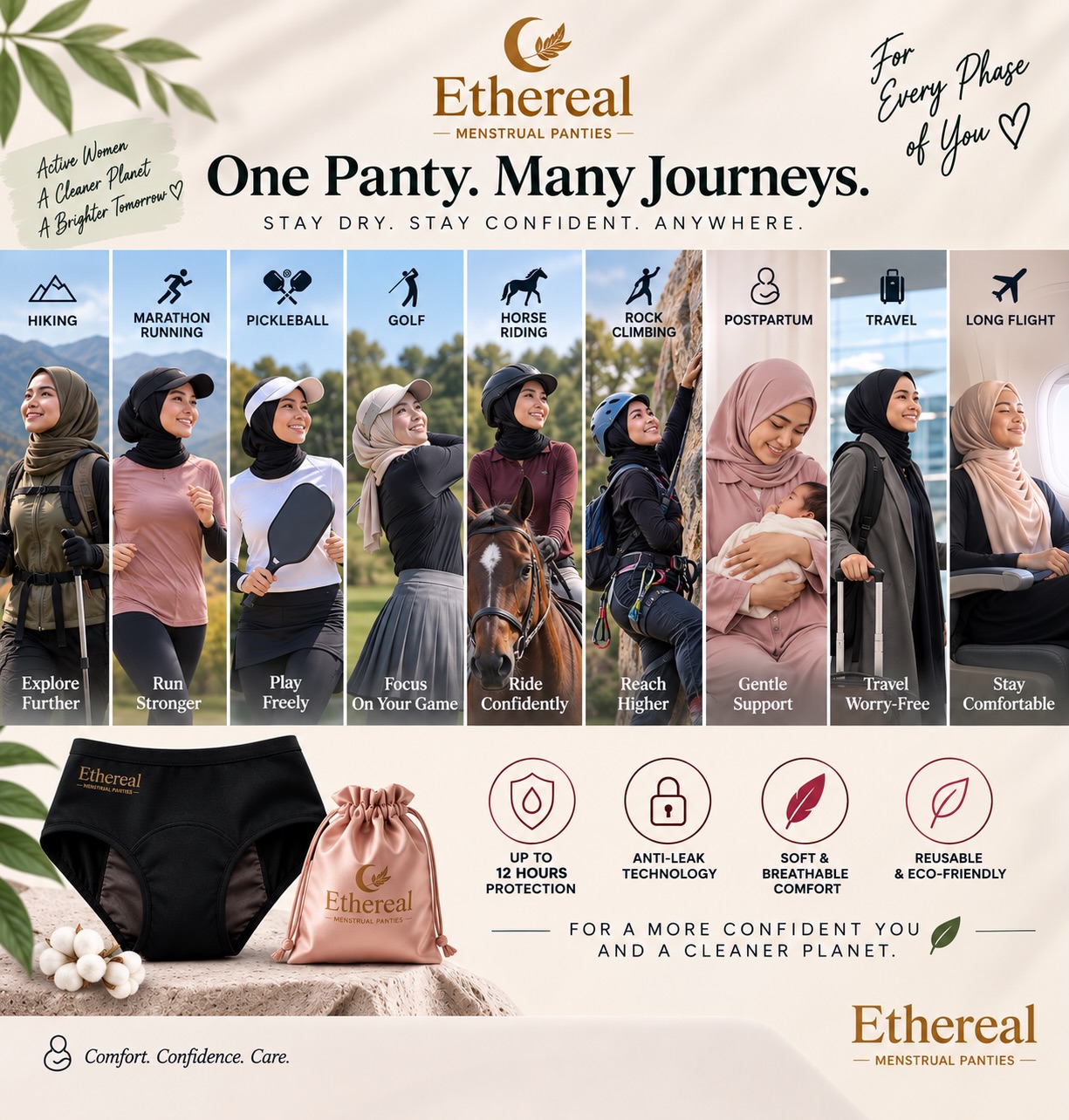 Ethereal Official Malaysia Facebook ad: One panty. Every journey.