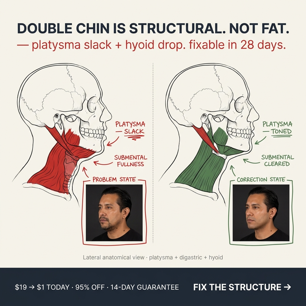 Faceplastica & Biohacking Program for Men Facebook ad: Your double chin isn't fat