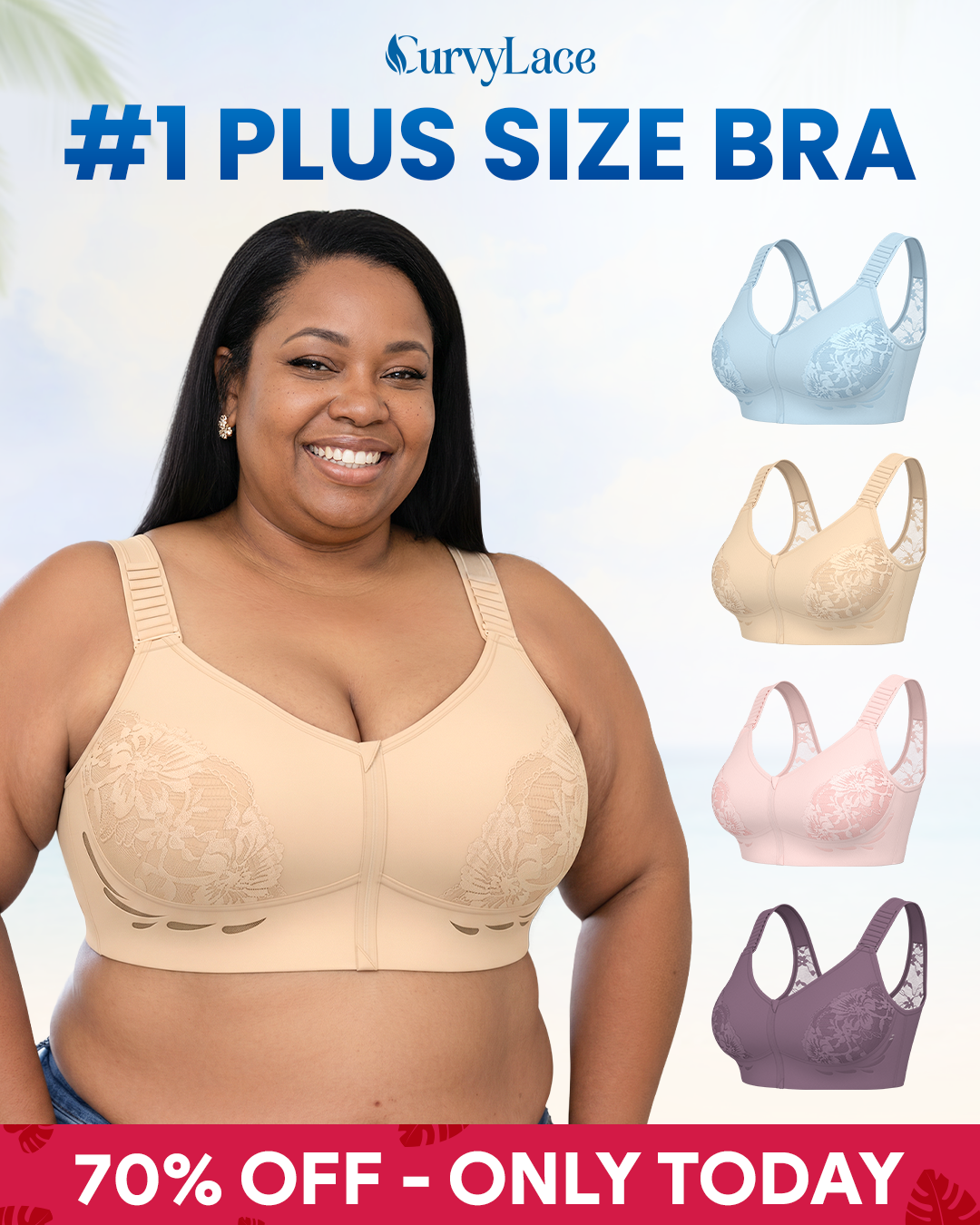 LiraChic Facebook ad: Ultimate Lift & No-Bounce Bra for Curvy Ladies
