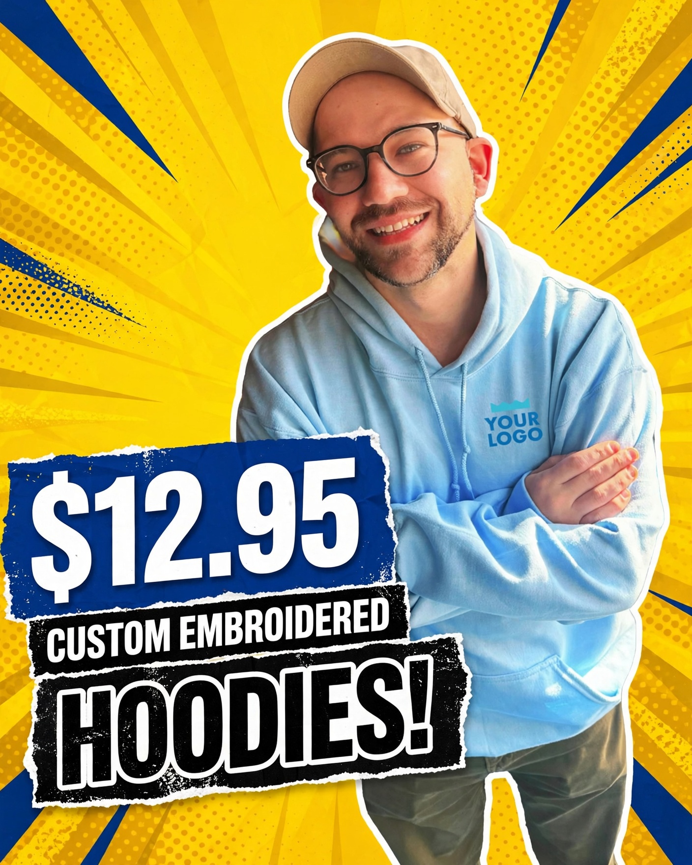 Queensboro Facebook ad: As low as $12.95 for your first hoodie!