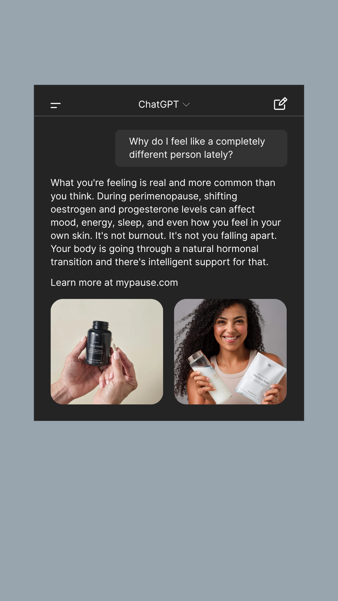 MyPause Health Facebook ad