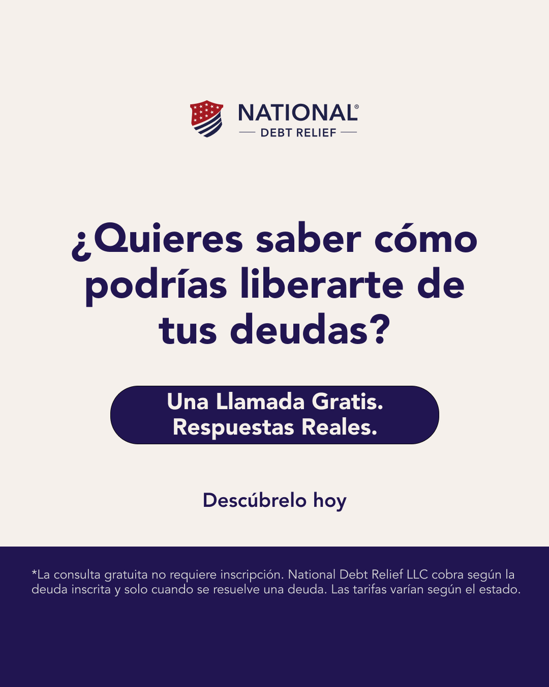 National Debt Relief Facebook ad