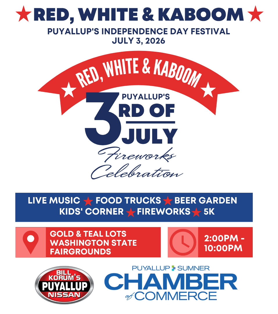 Puyallup/Sumner Chamber of Commerce Facebook ad: Red, White, and Kaboom