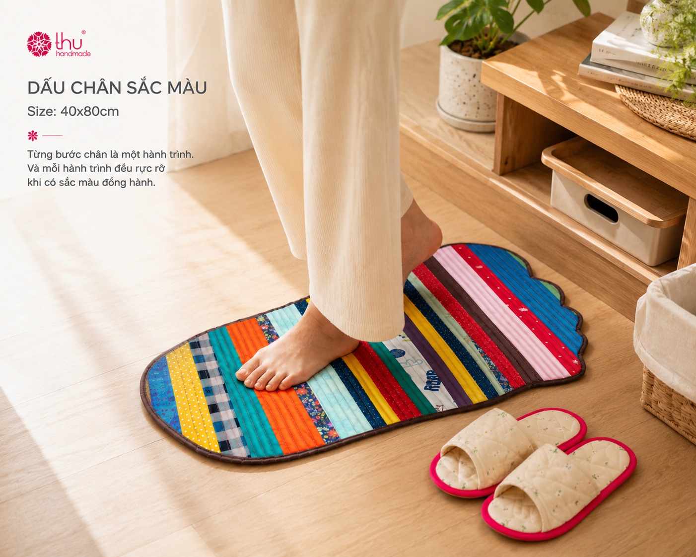HQQuilt - Handmade Decor Facebook ad: Thảm Dấu chân Sắc màu đã ra mắt…