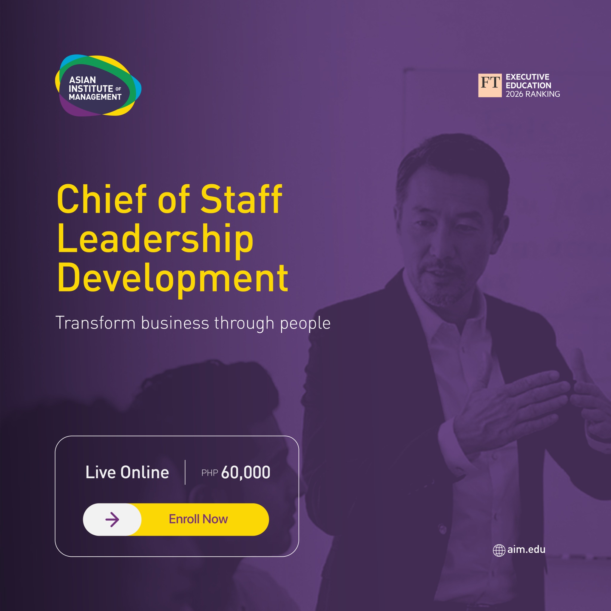 Asian Institute of Management Facebook ad: The program starts on 9 November 2026!