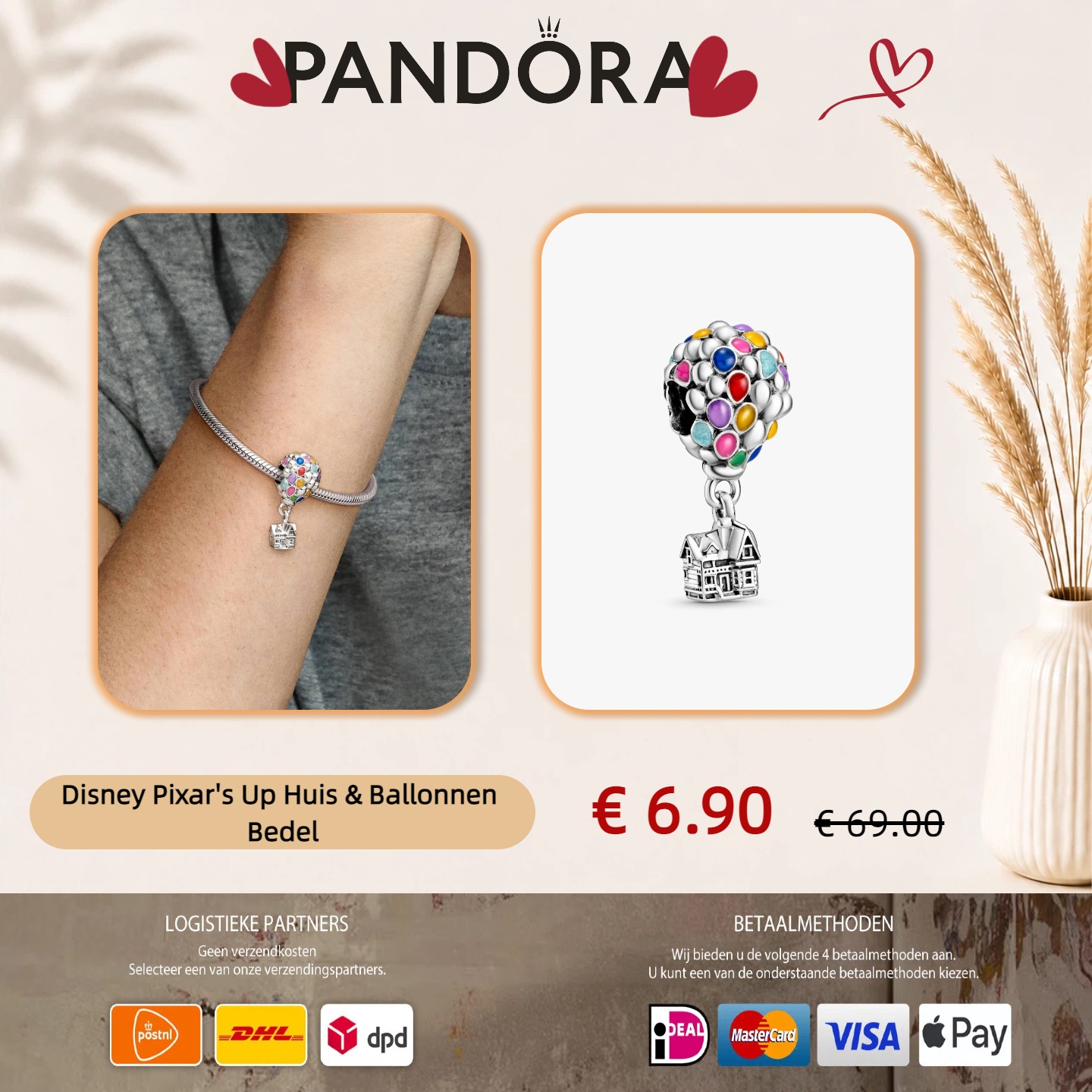 Sunbleached Facebook ad: Niet wachten! Pandora Uitverkoop is gestart
