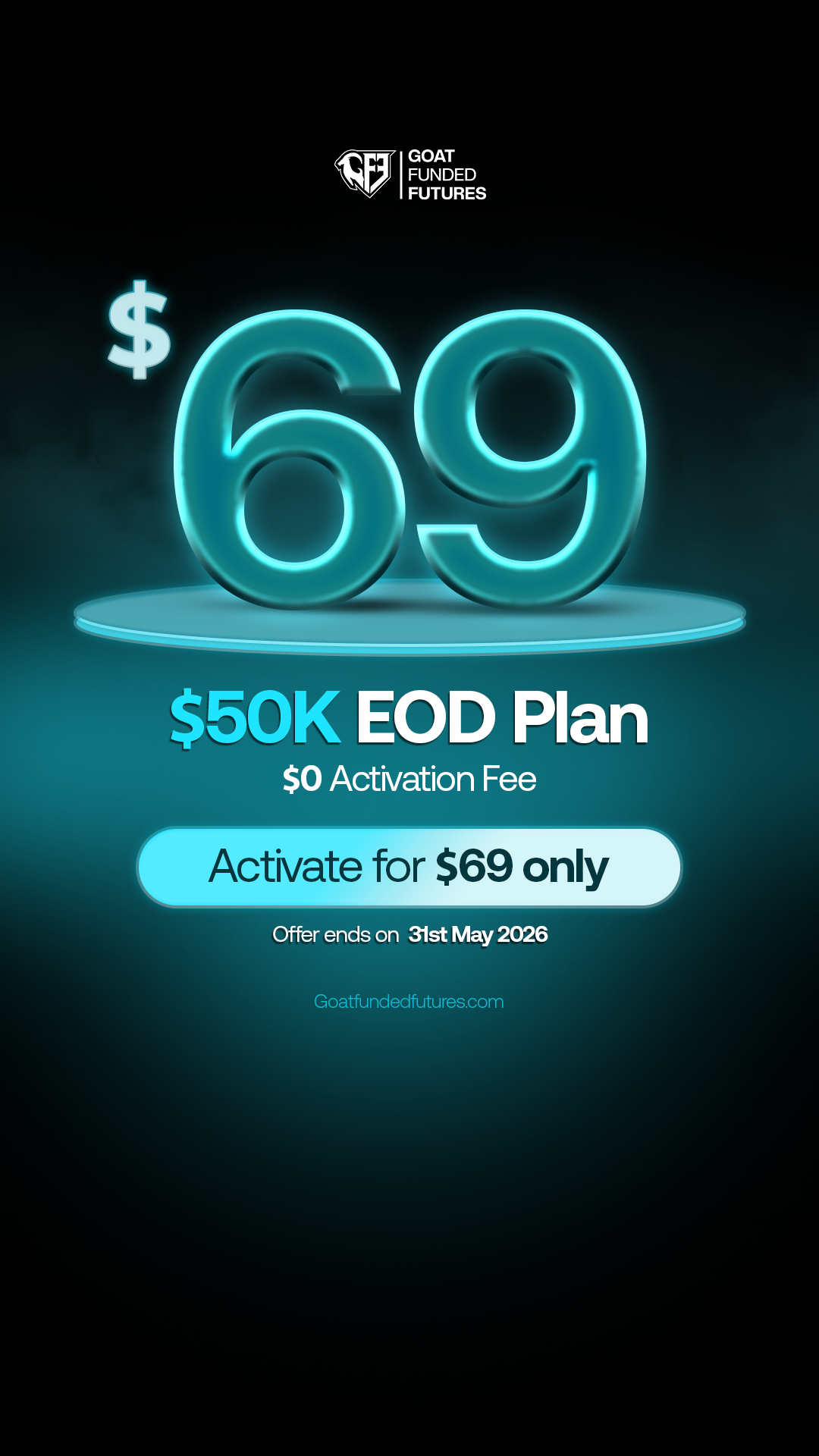 Goat Funded Futures Facebook ad