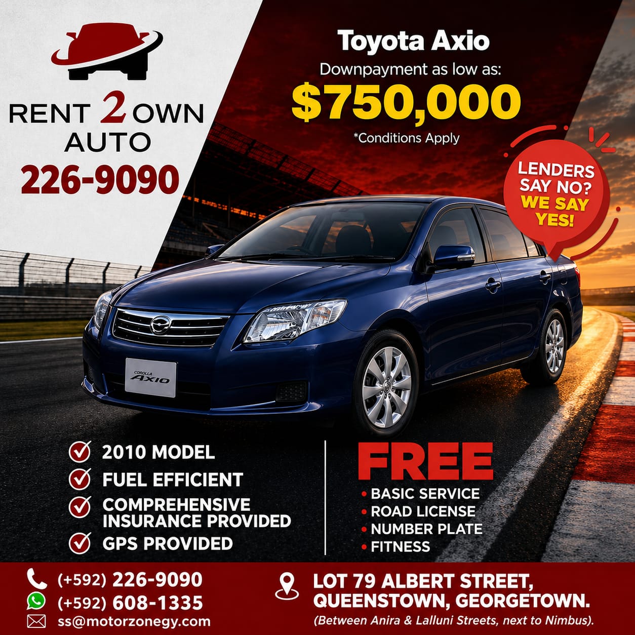 Rent-2-Own Guyana Facebook ad from Sep 14, 2026