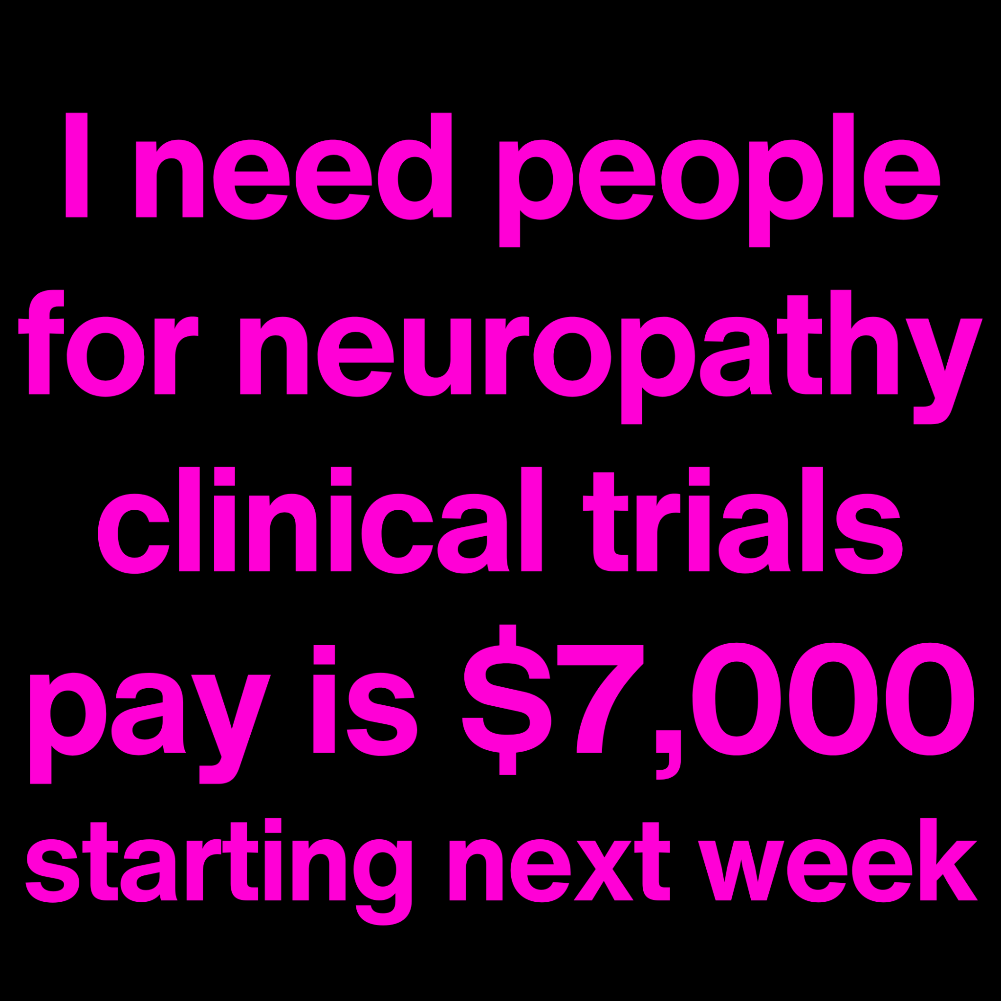 Health Services 2026 Facebook ad: Paid Neuropathy Clinical Trials