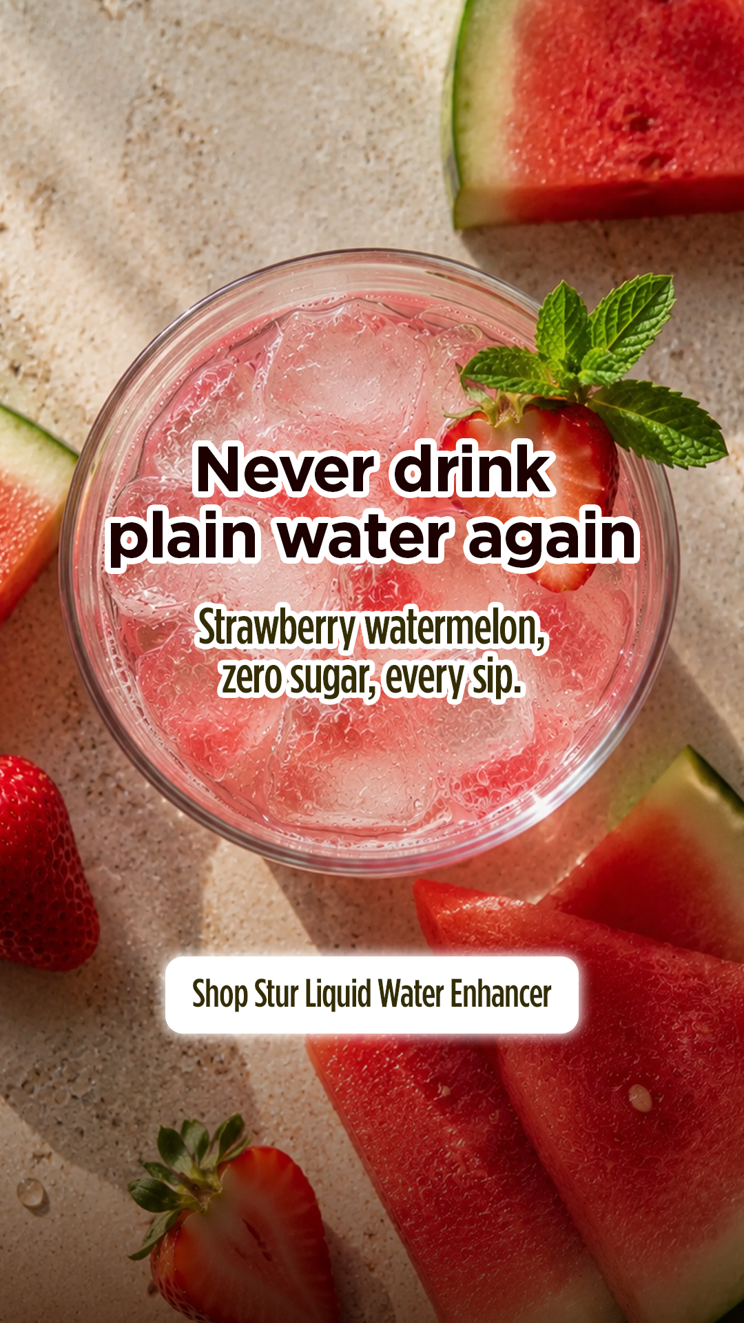 Stur Natural Water Enhancers Facebook ad: 0 Calories & 0 Sugar